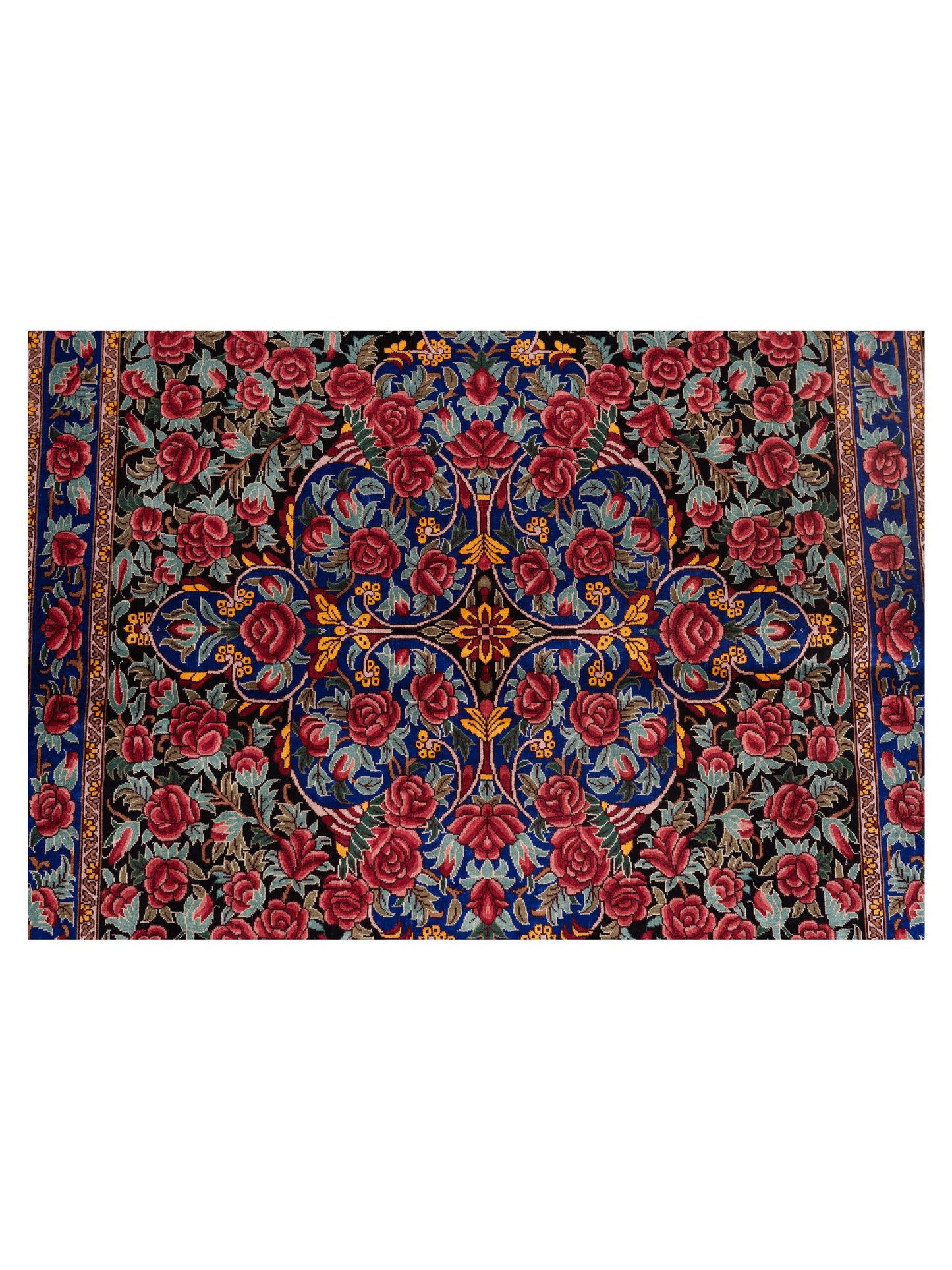 Pure Silk 122093 Black Blue 3.2x5.1 Hand Knotted Rug