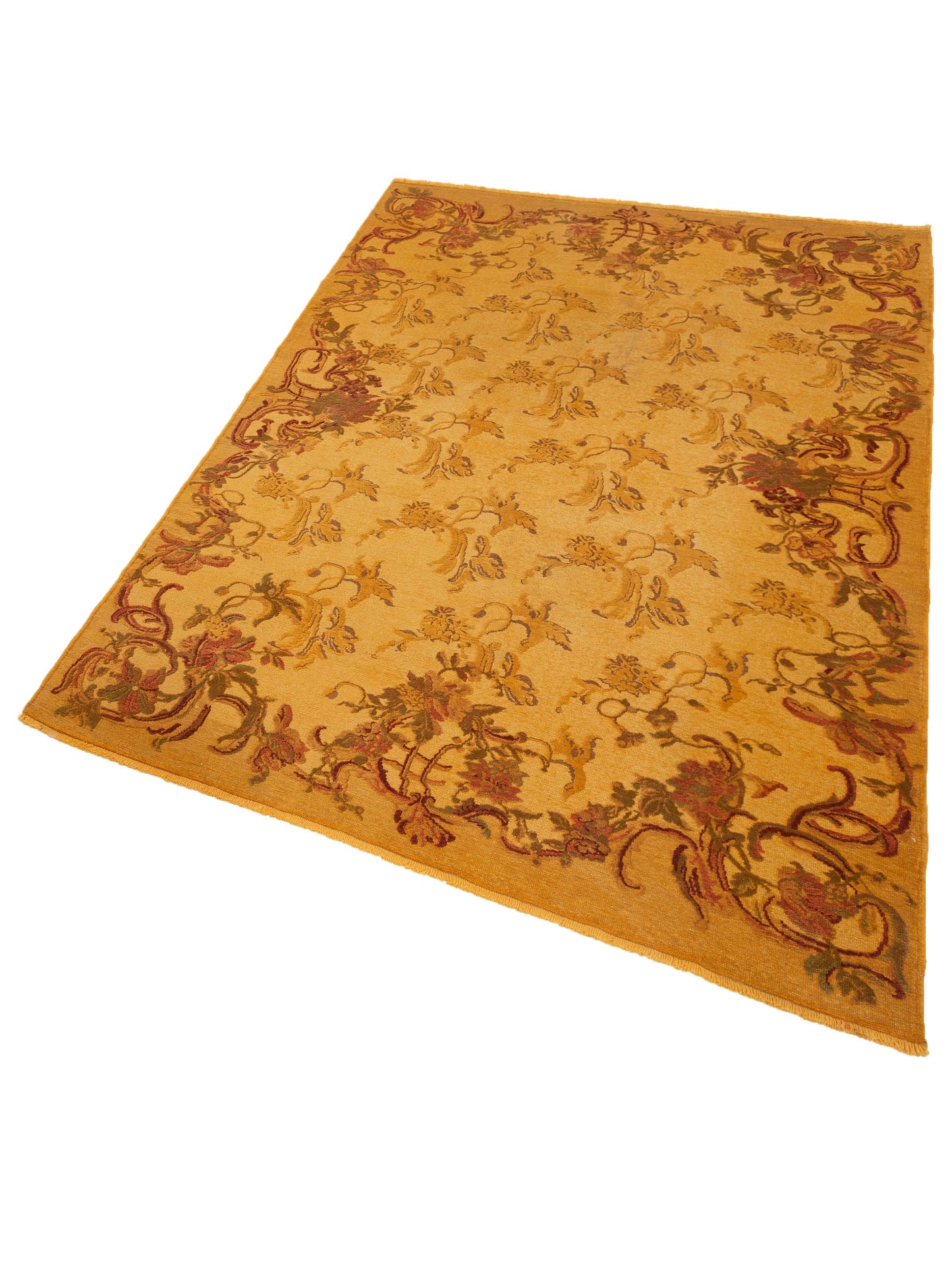 Vintage 109000 Yellow 6.8x9.6 Hand Knotted Rug
