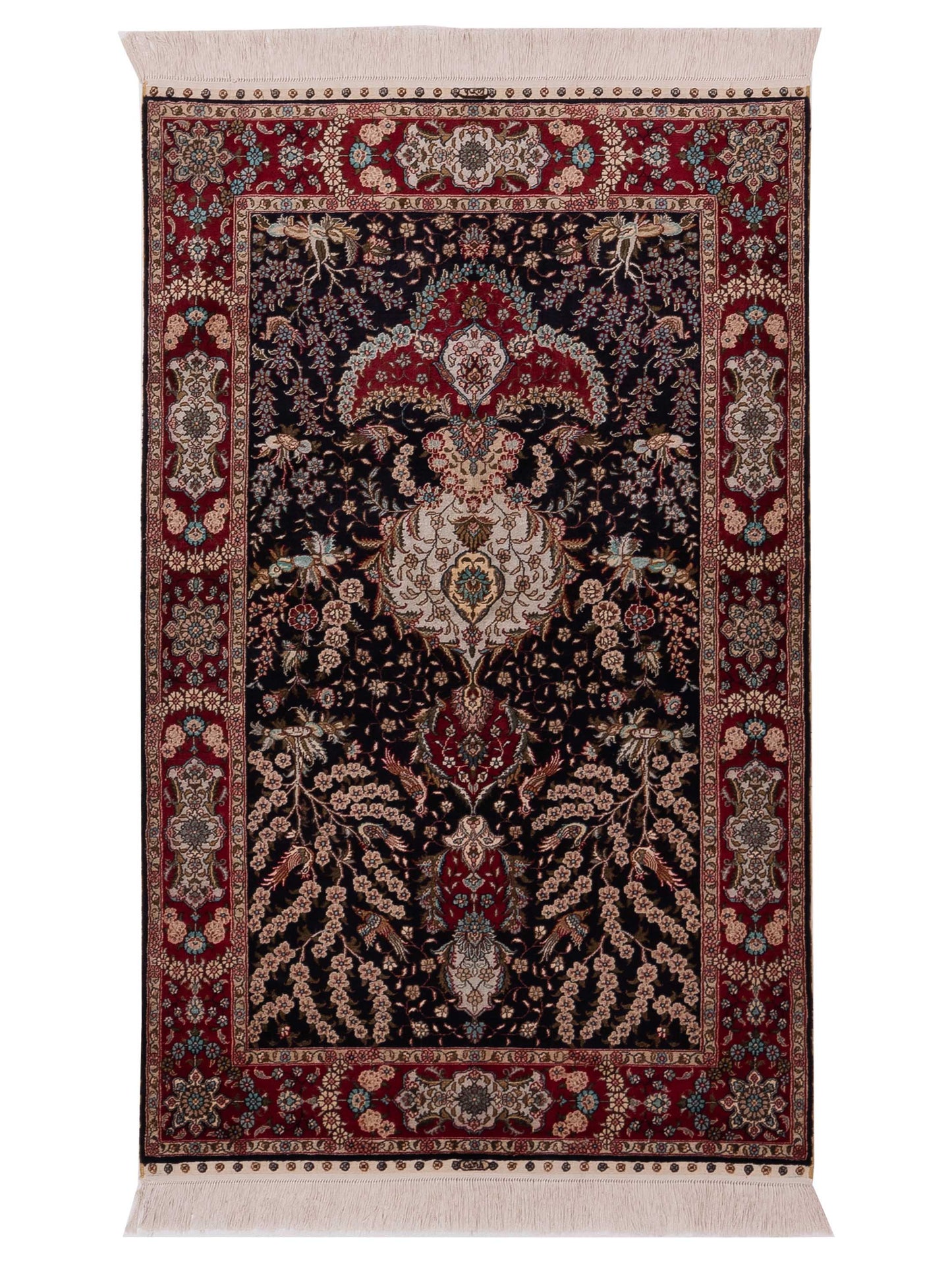 Pasha Pure Silk  Black Red Traditional