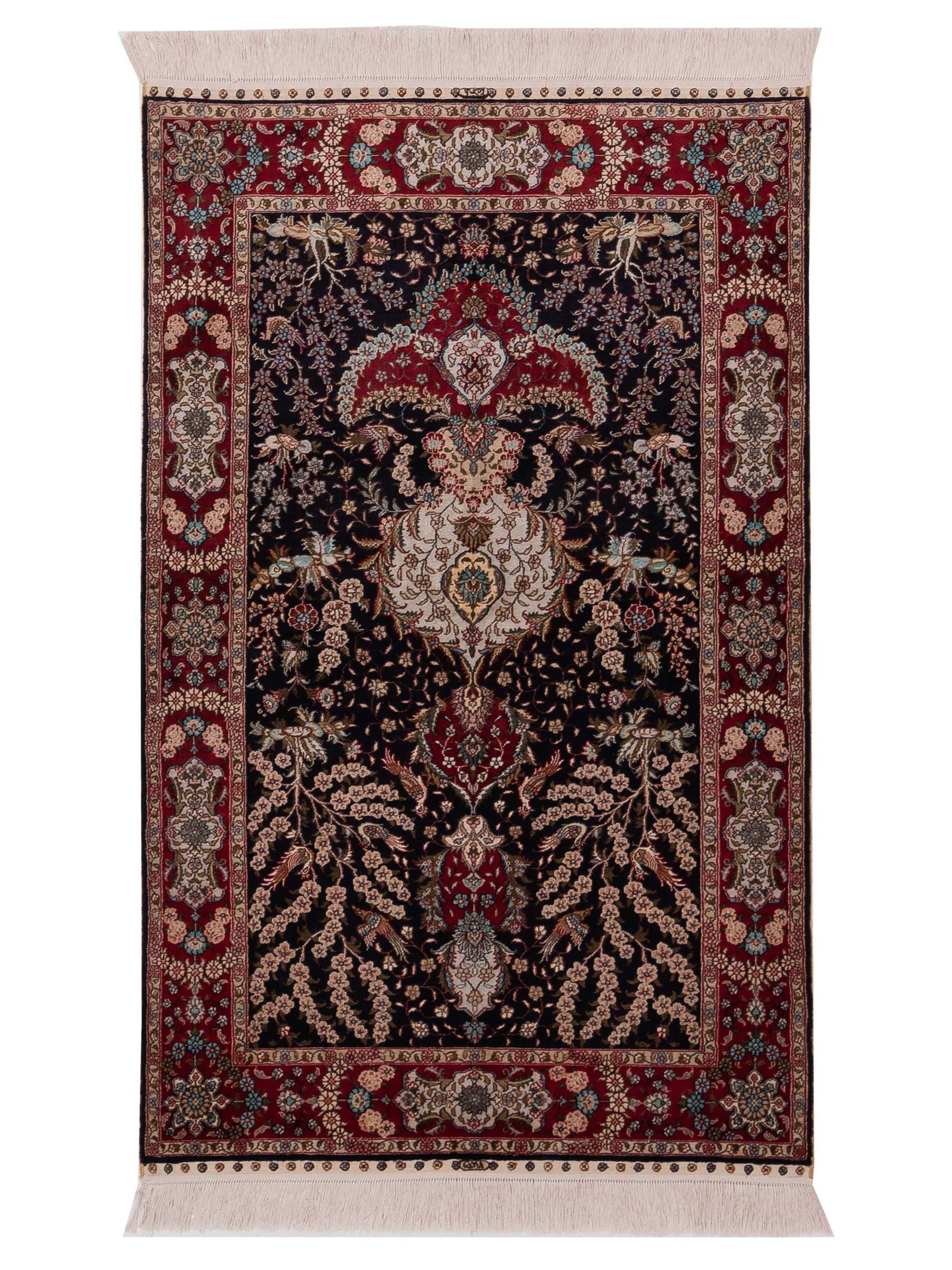 Pasha Pure Silk  Black Red Traditional