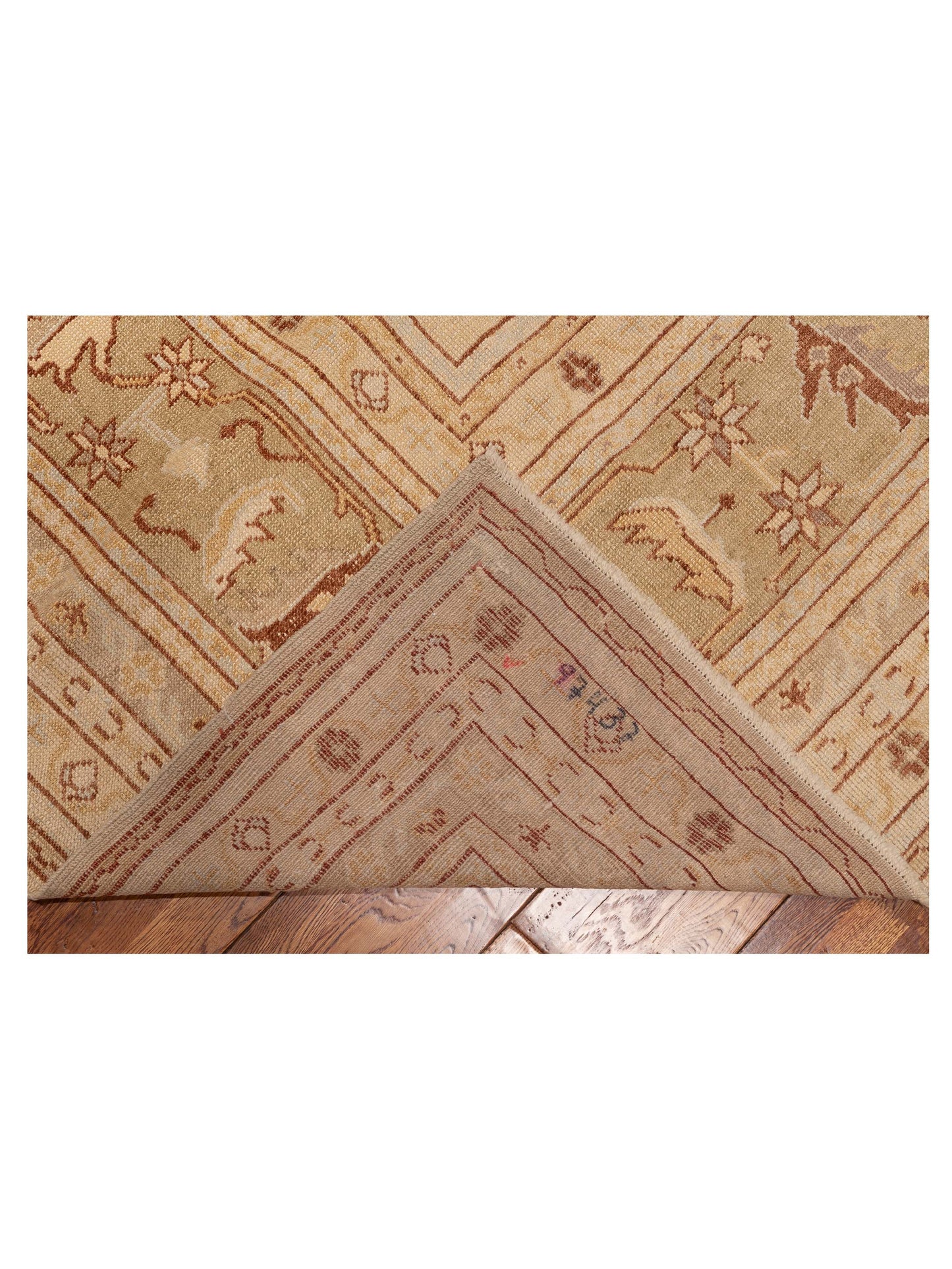 Angora Oushak 97437 Cream Gold 12.4x17.2 Hand Knotted Rug