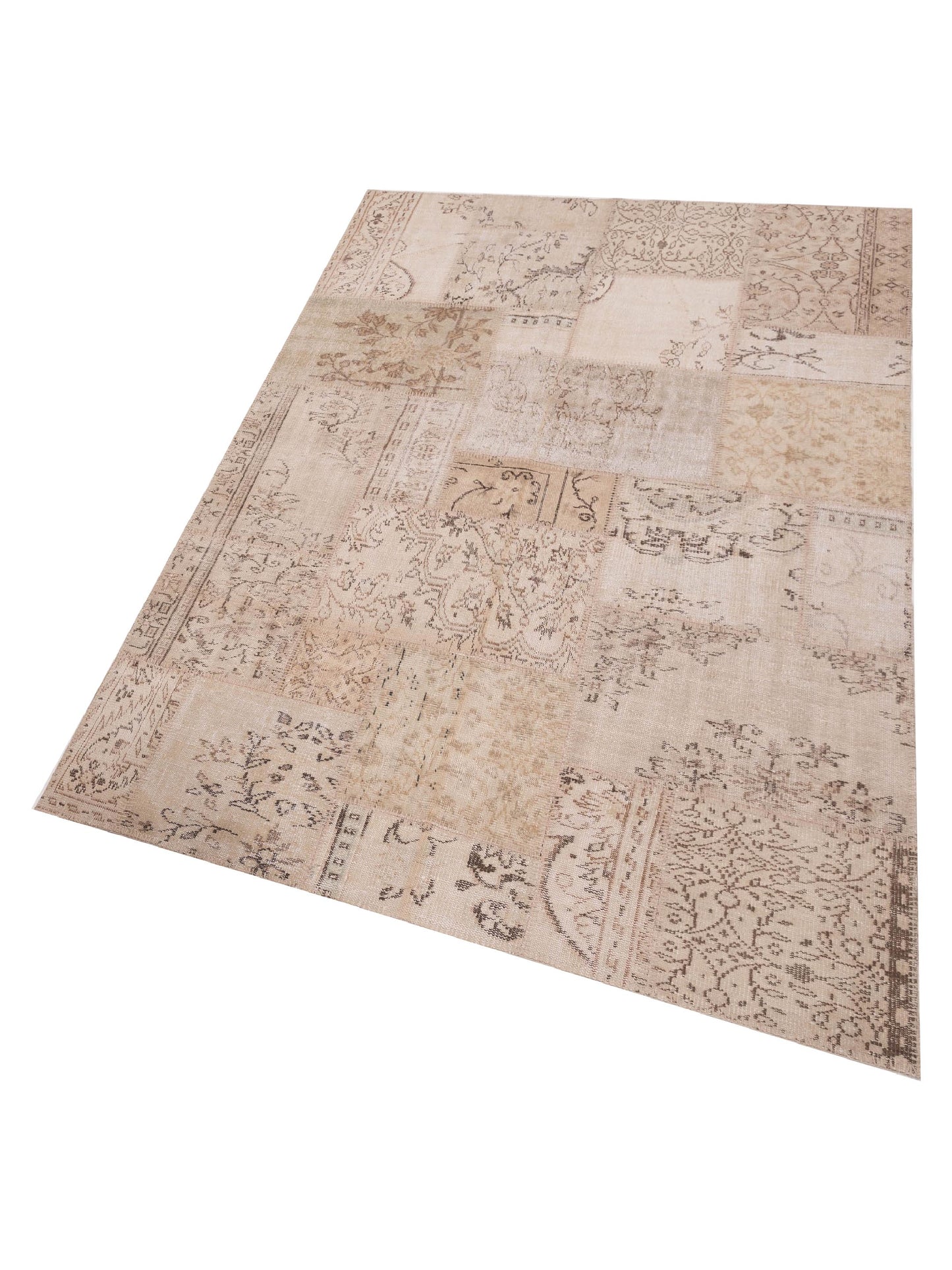 Turkish Vestige Patchwork 128995 Natural 6x9 Hand Knotted Rug