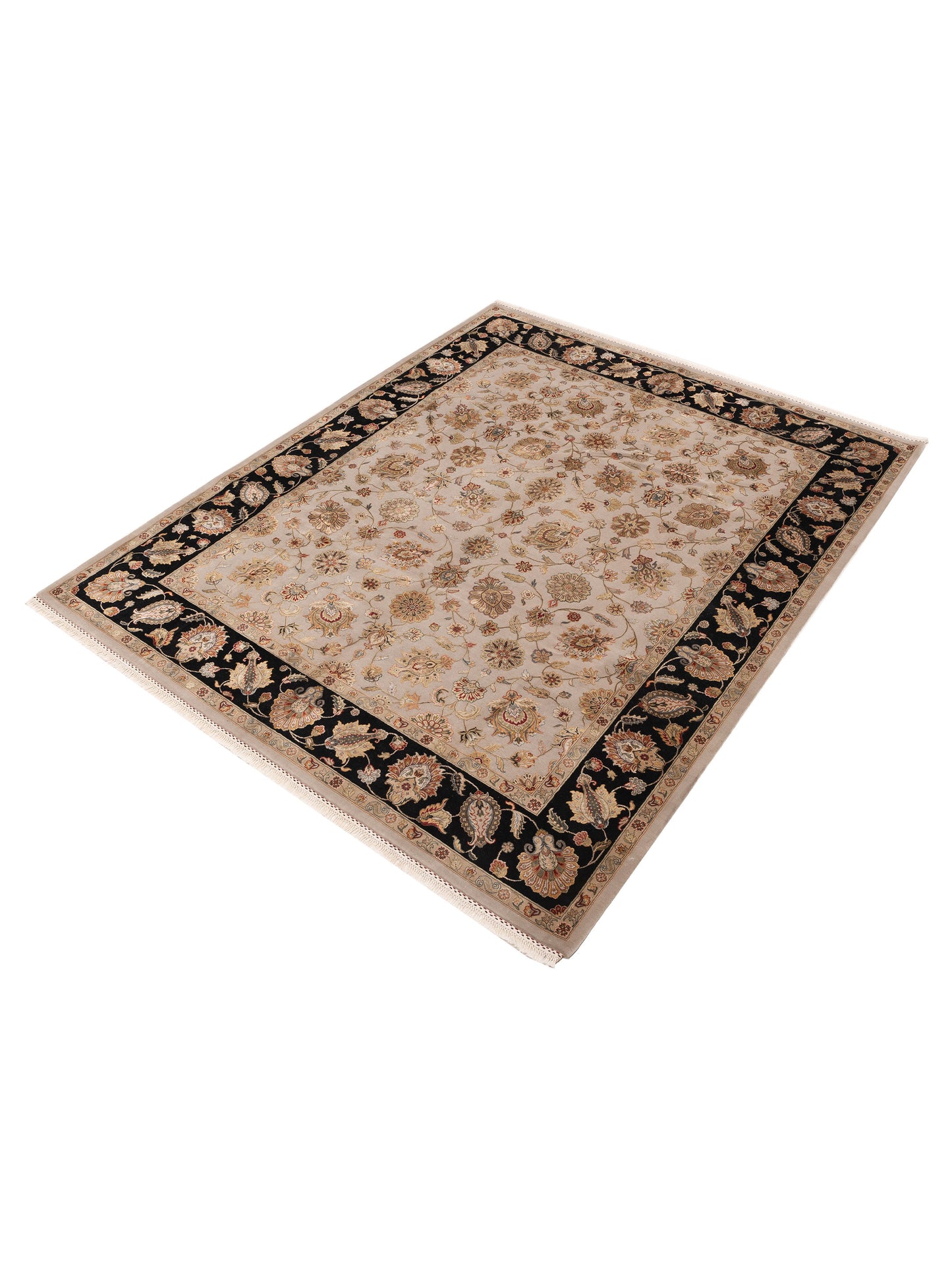 Imperial Silk 118954 Beige Black 8.2x10.1 Hand Knotted Rug
