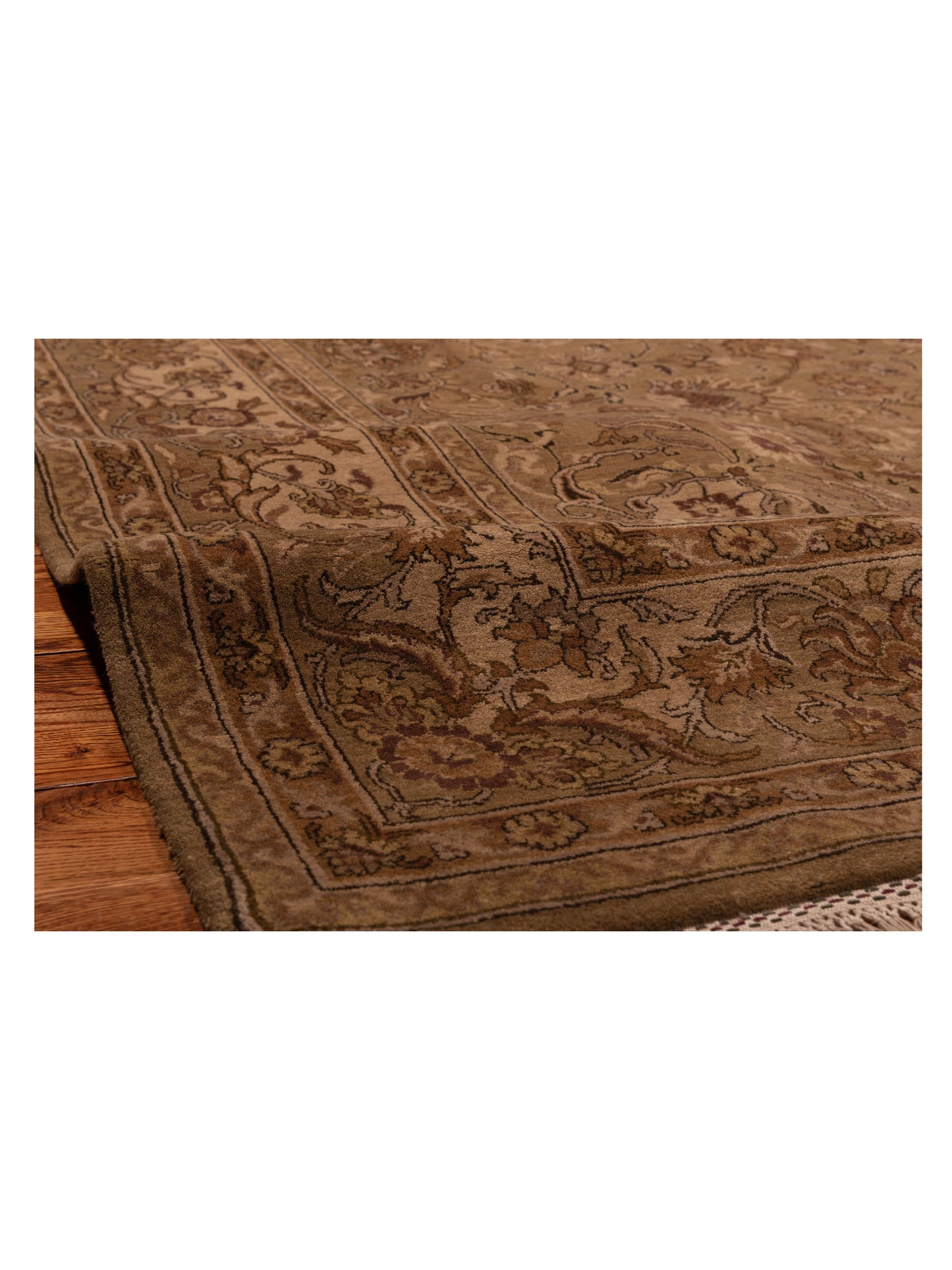 Crown 81669 Green Green 9.3x12.6 Hand Knotted Rug
