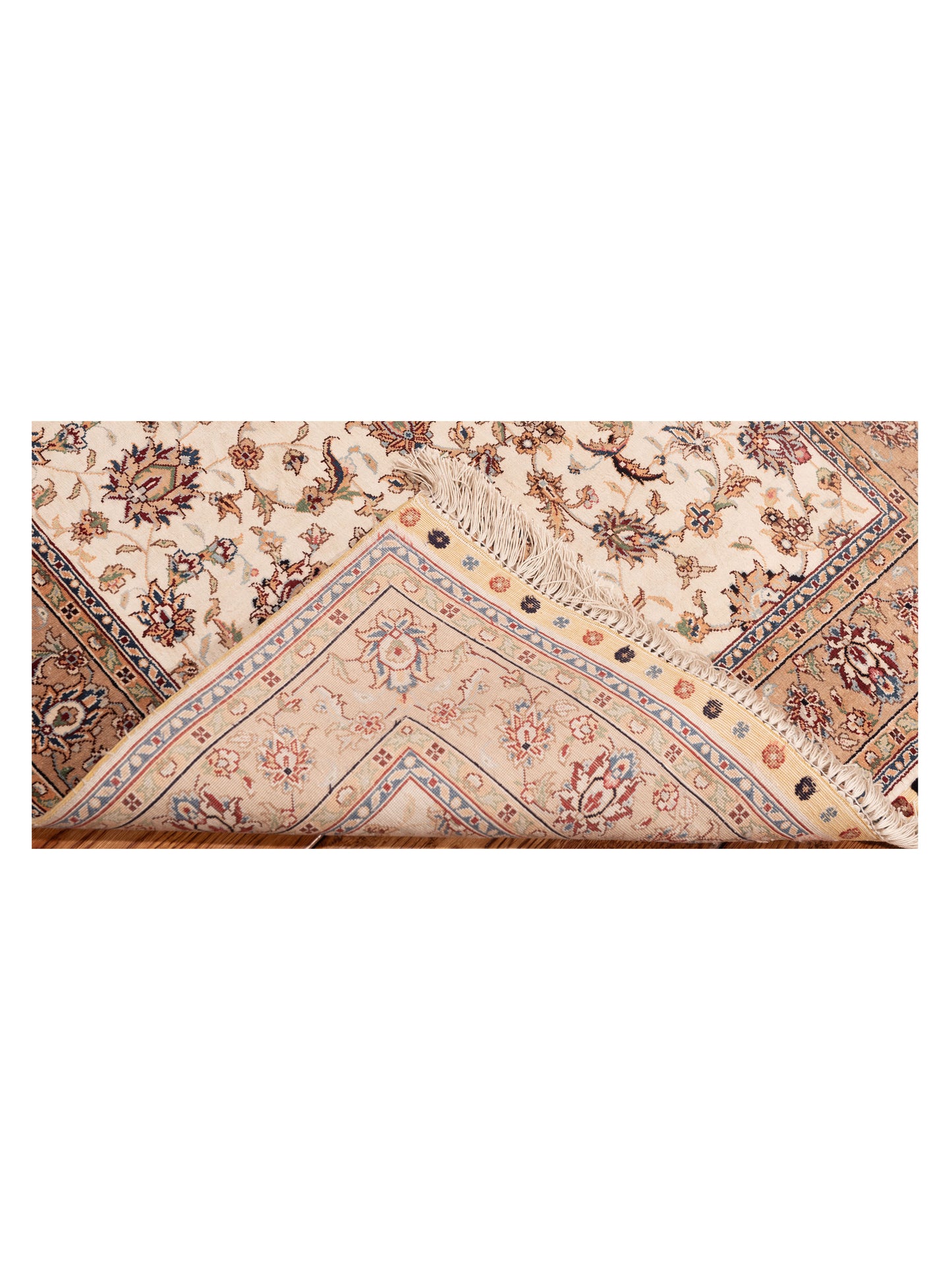 Pure Silk 111676 Ivory Camel 2.7x8.3 Hand Knotted Rug