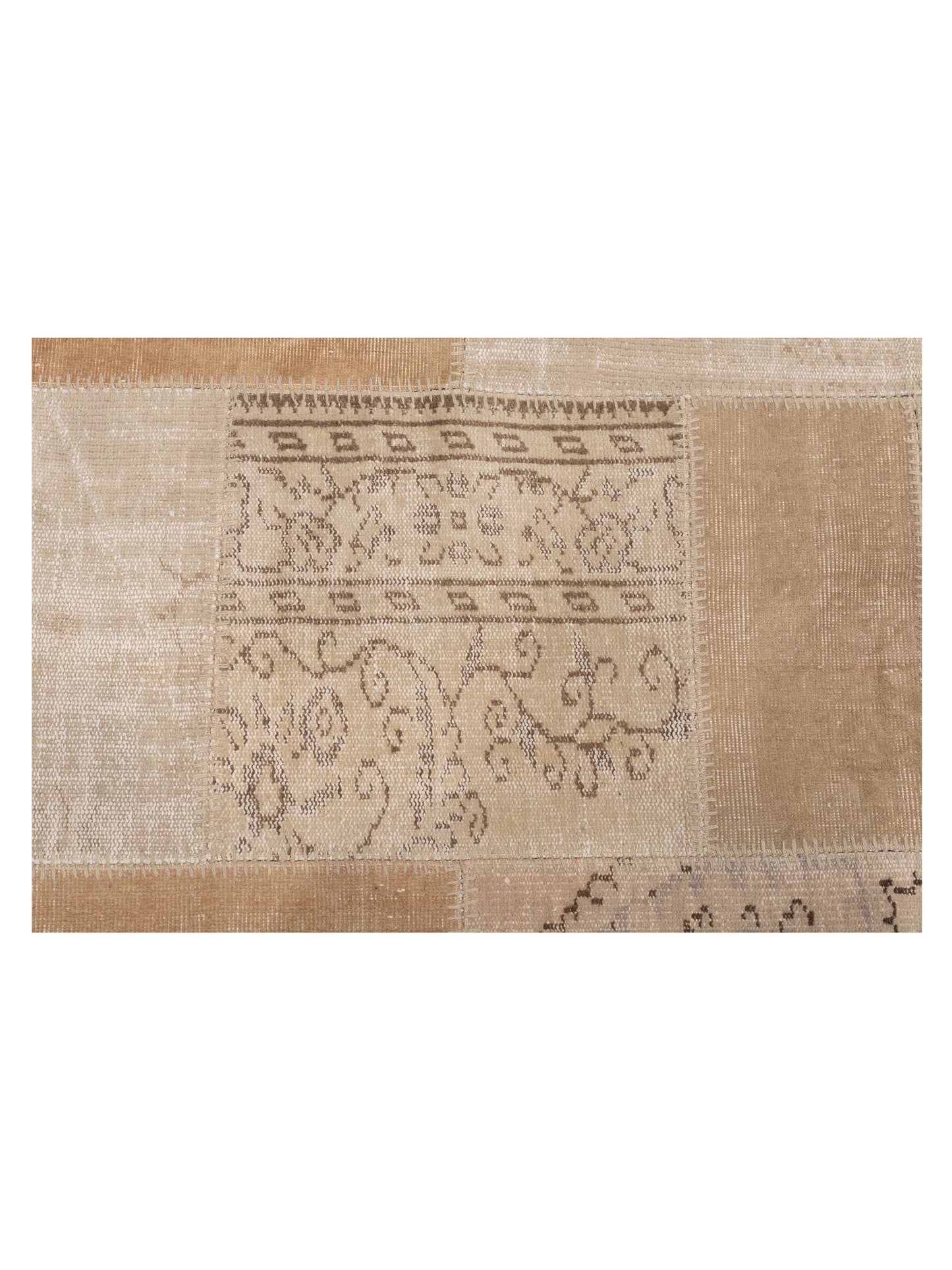 Turkish Vestige Patchwork 128876 Natural 8.3x9.10 Hand Knotted Rug