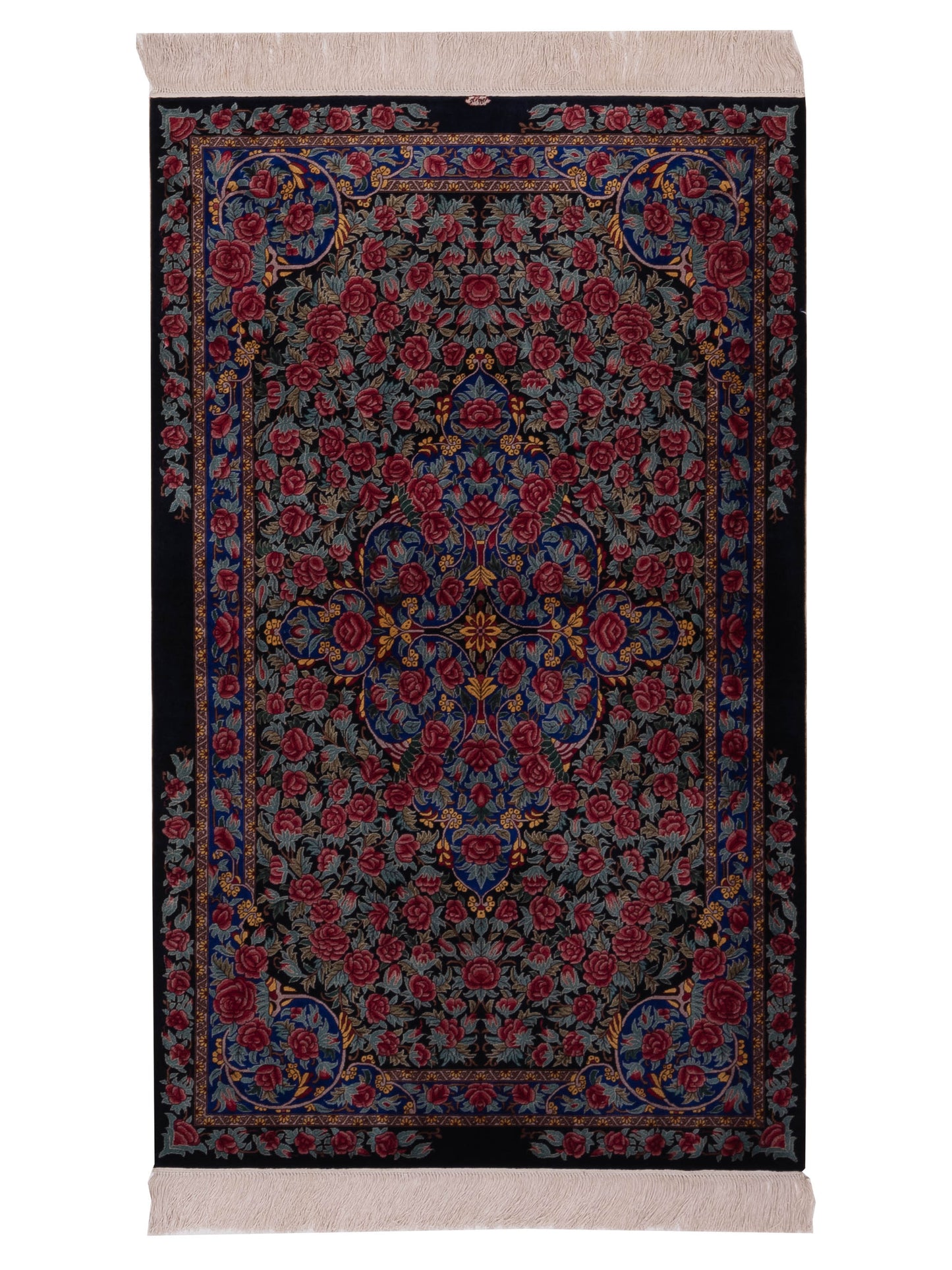 Pasha Pure Silk  Black Blue Traditional