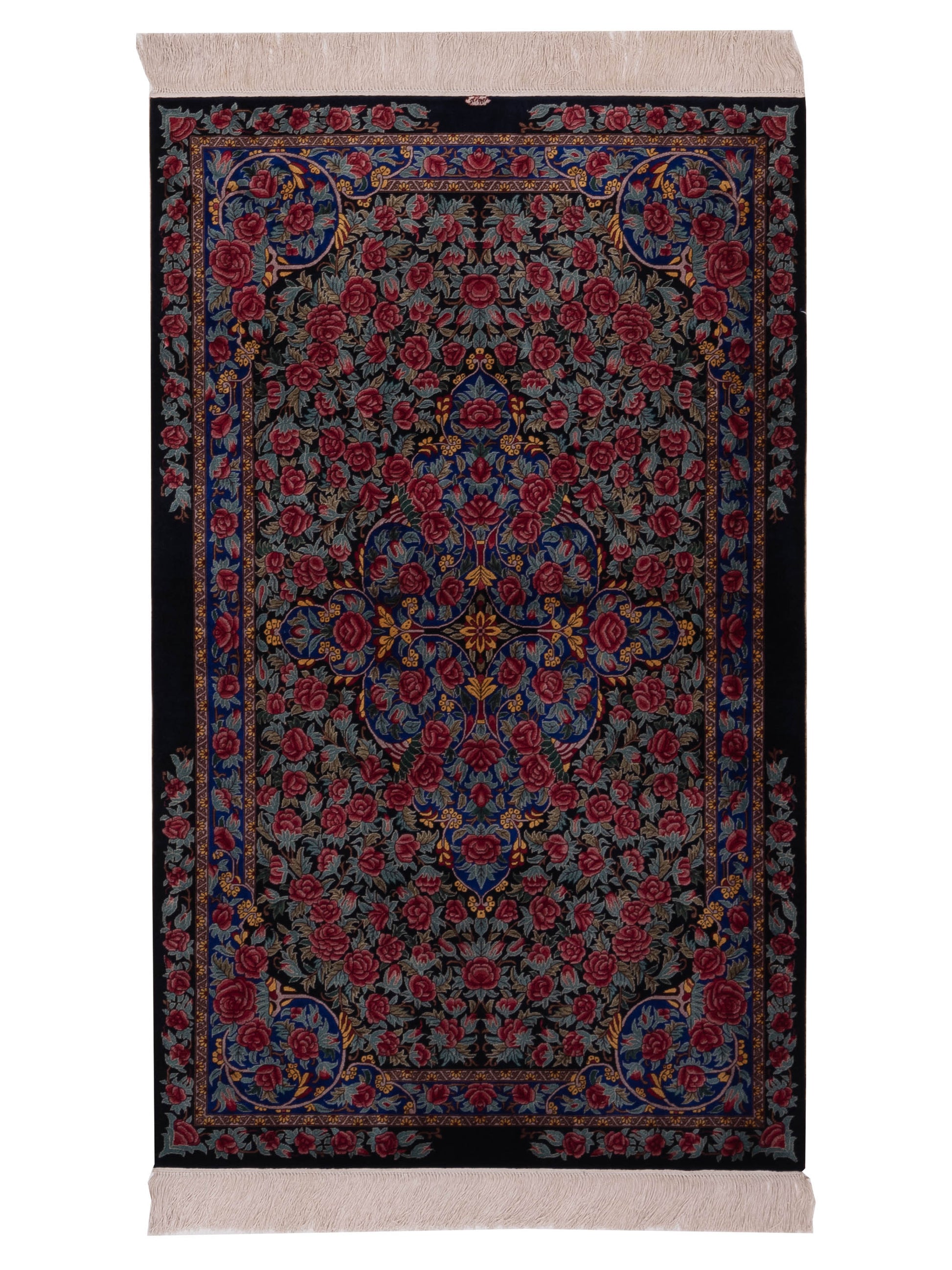 Pasha Pure Silk  Black Blue Traditional