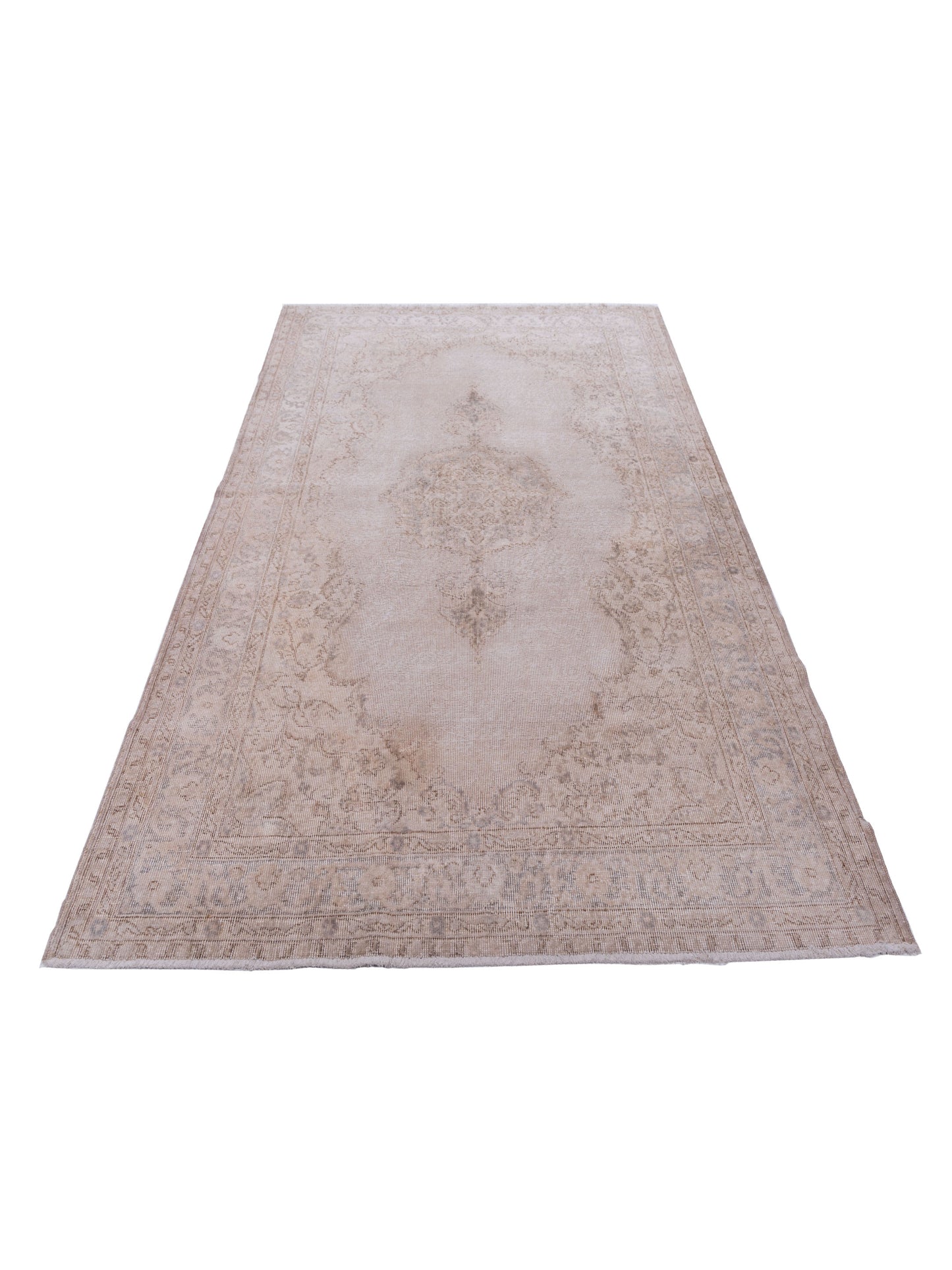 Vintage 121976 Beige 5.7x7.11 Hand Knotted Rug