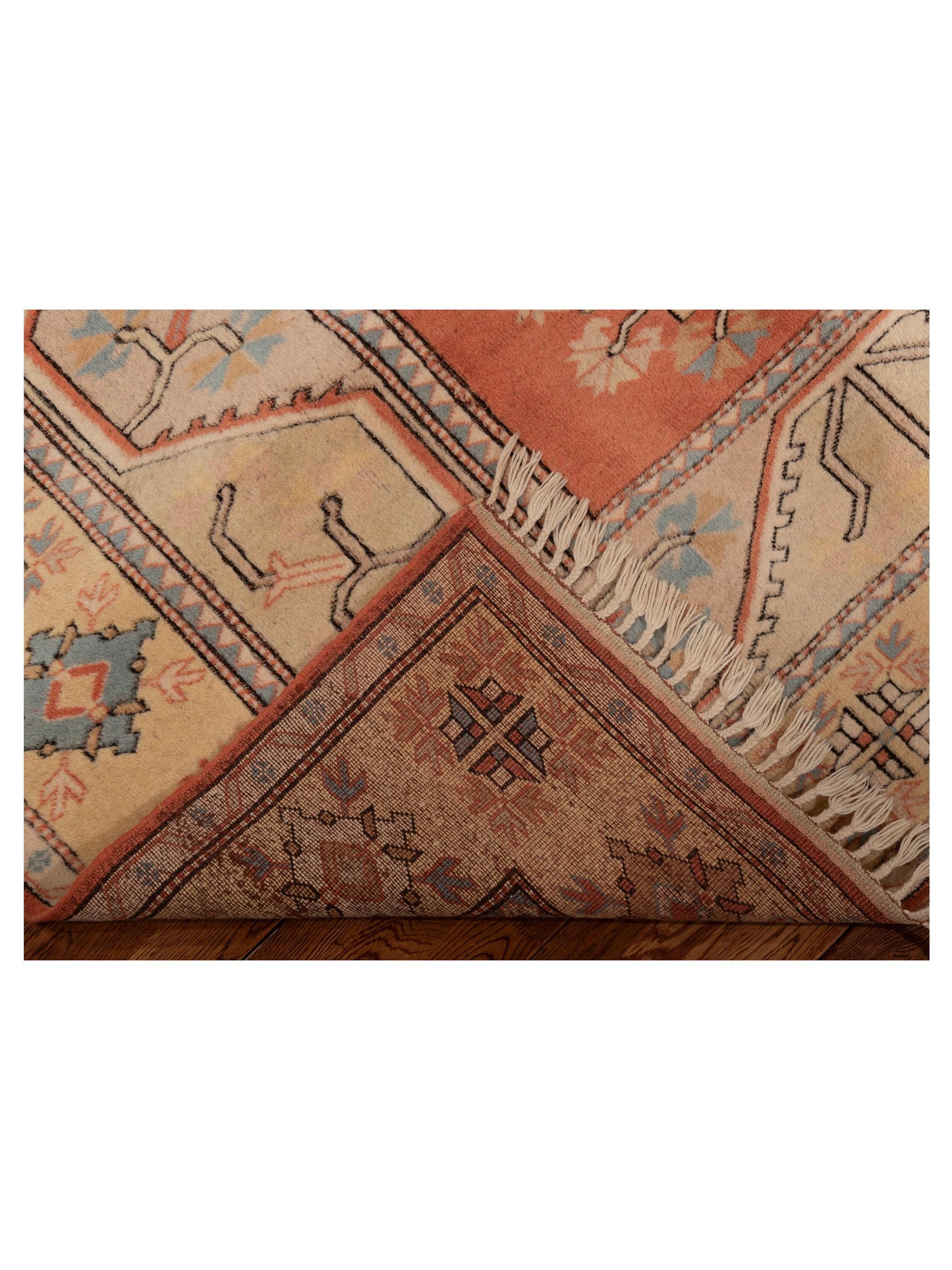 Milas 999150 Orange Beige 6.9x8.11 Hand Knotted Rug