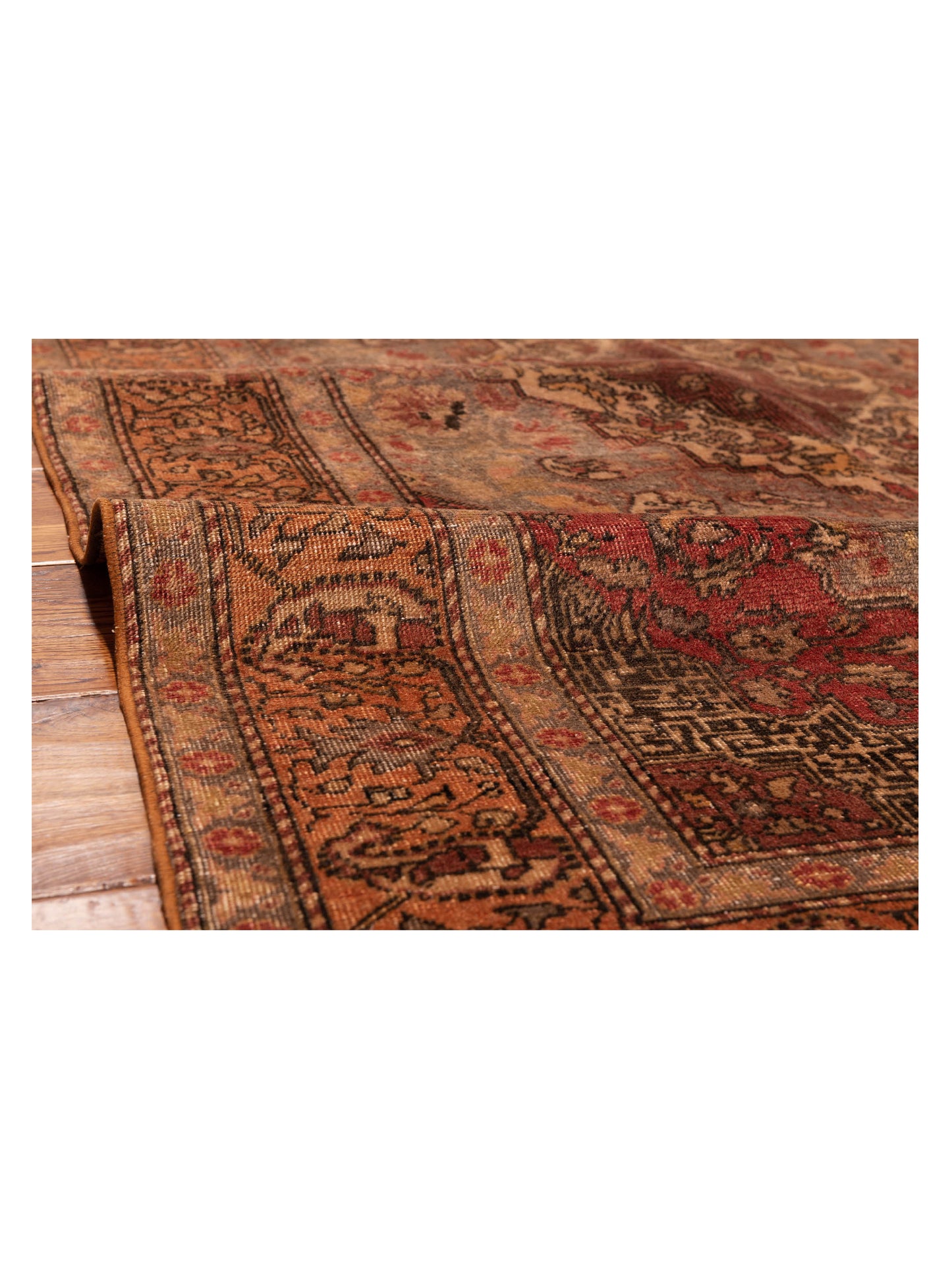 Persian 147649 Brown Orange 4.9x7.8 Hand Knotted Rug
