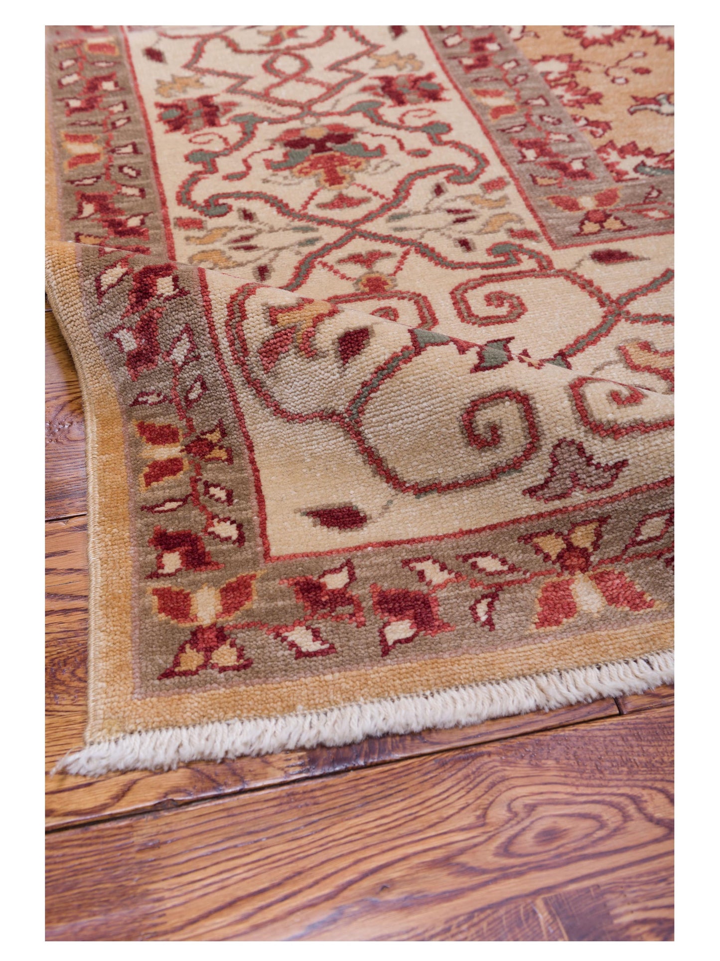 Antique Loom 108013 Camel Ivory 10.4x14.1 Hand Knotted Rug