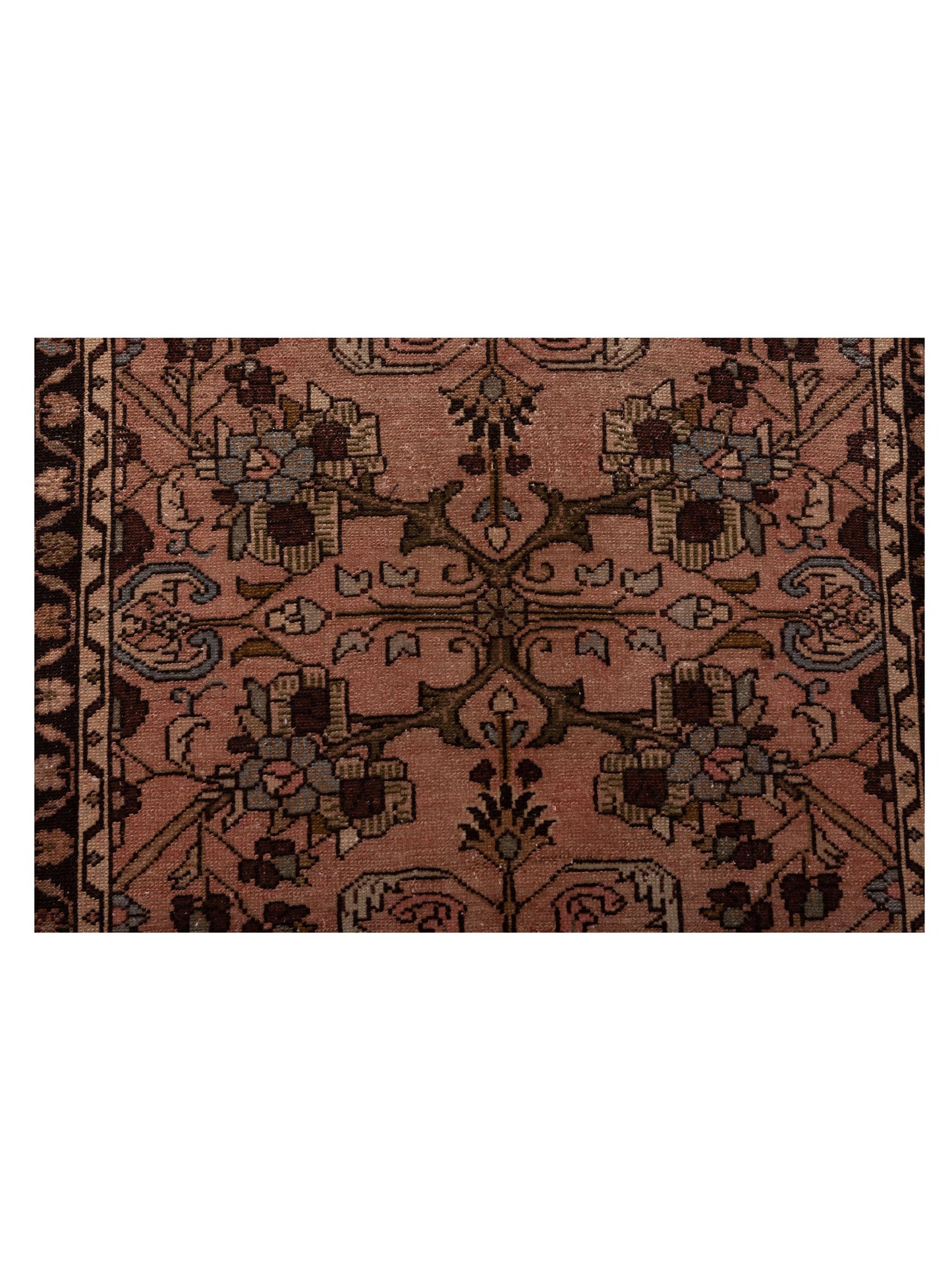 Persian 147710 Pink Brown 2.10x9.5 Hand Knotted Rug
