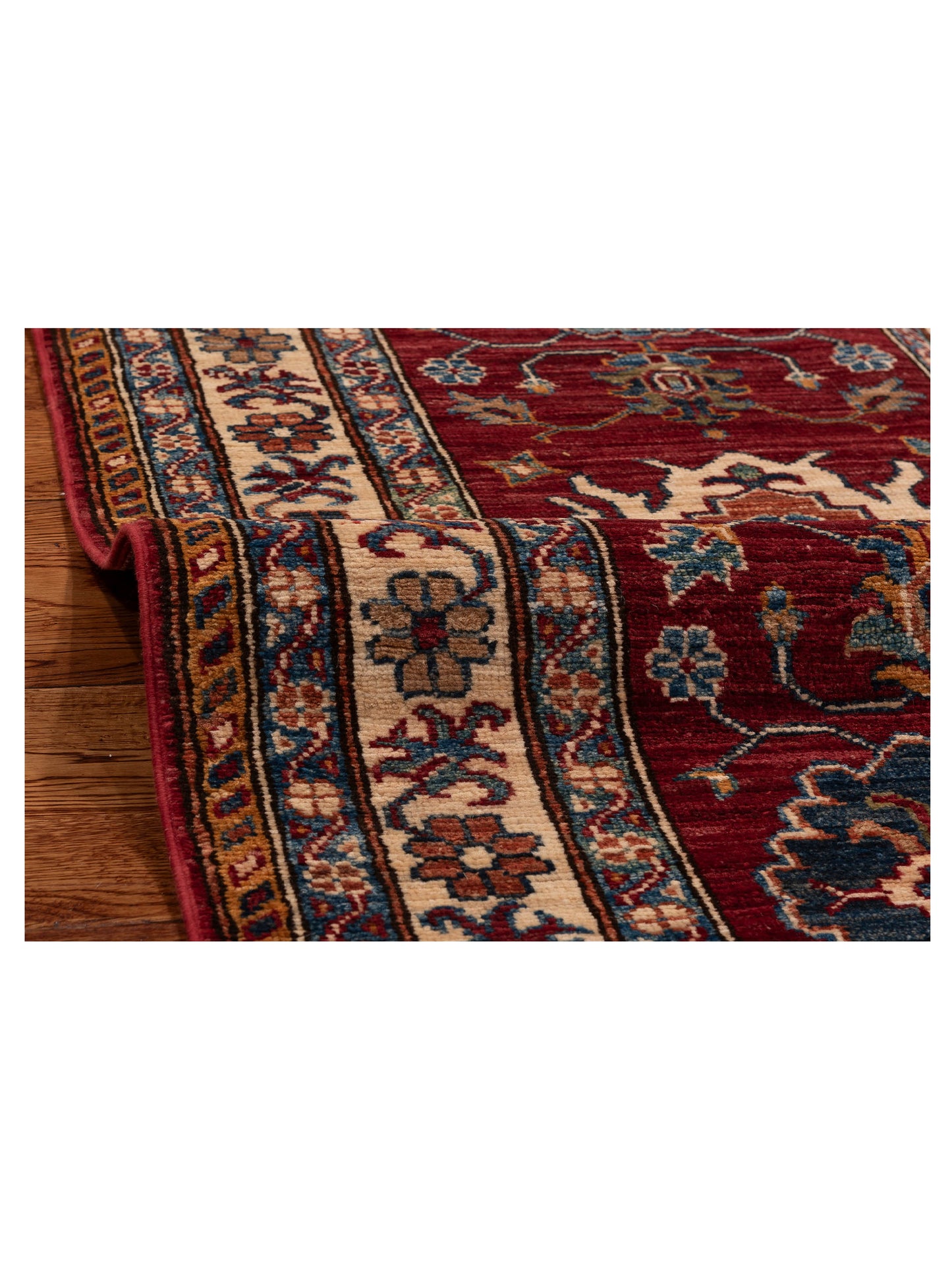 Artisan Kazak 152027 Red Ivory 2.7x10 Hand Knotted Rug