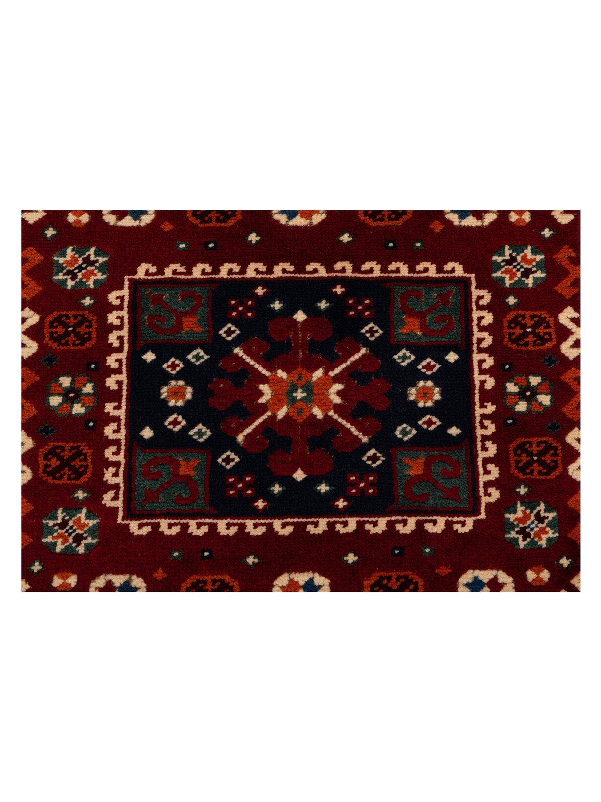 Turkish Shirwan 148376 Red Blue 4.2x5.5 Hand Knotted Rug
