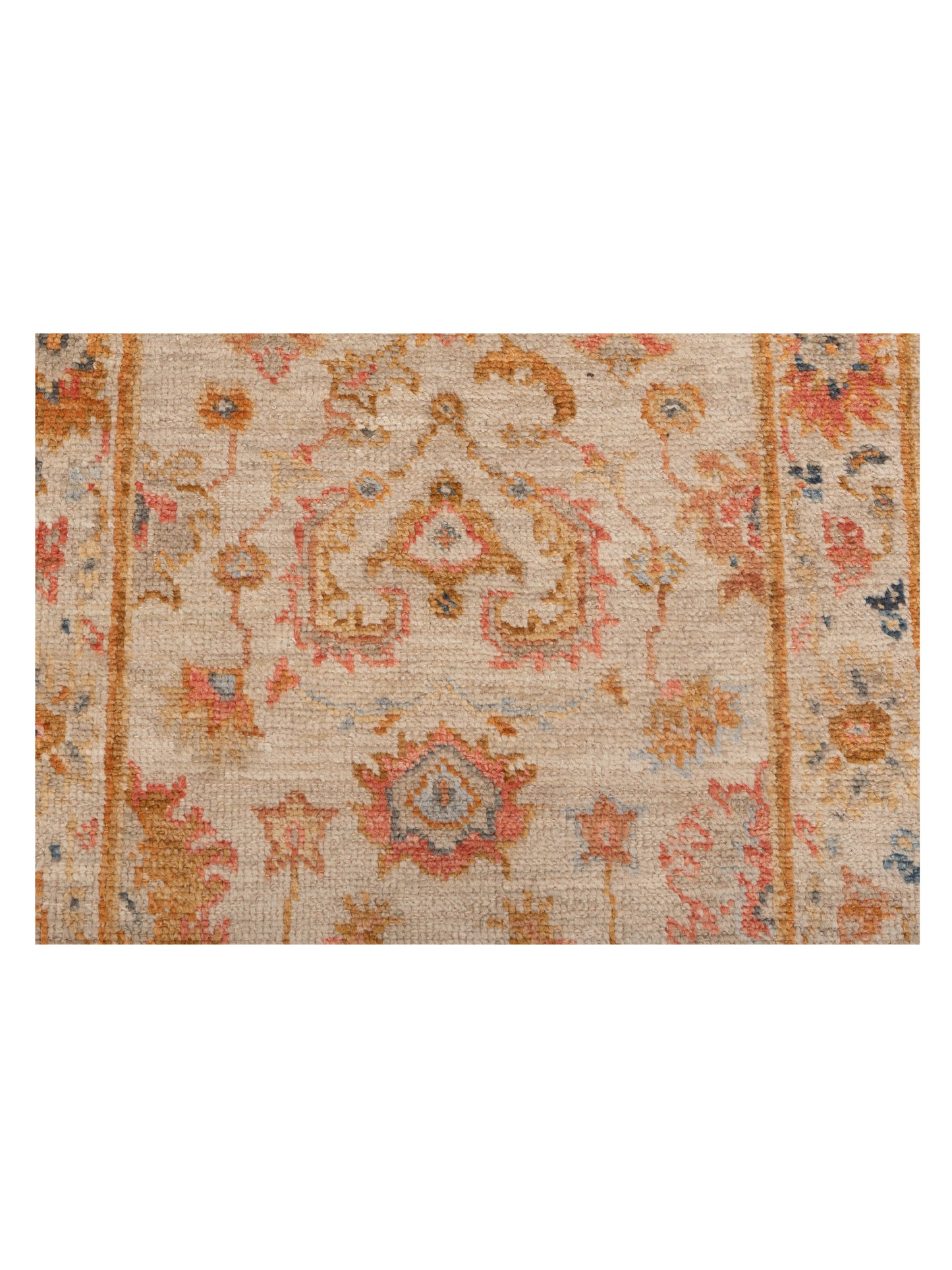 Angora Oushak 148080 Ivory Ivory 2.7x11.7 Hand Knotted Rug
