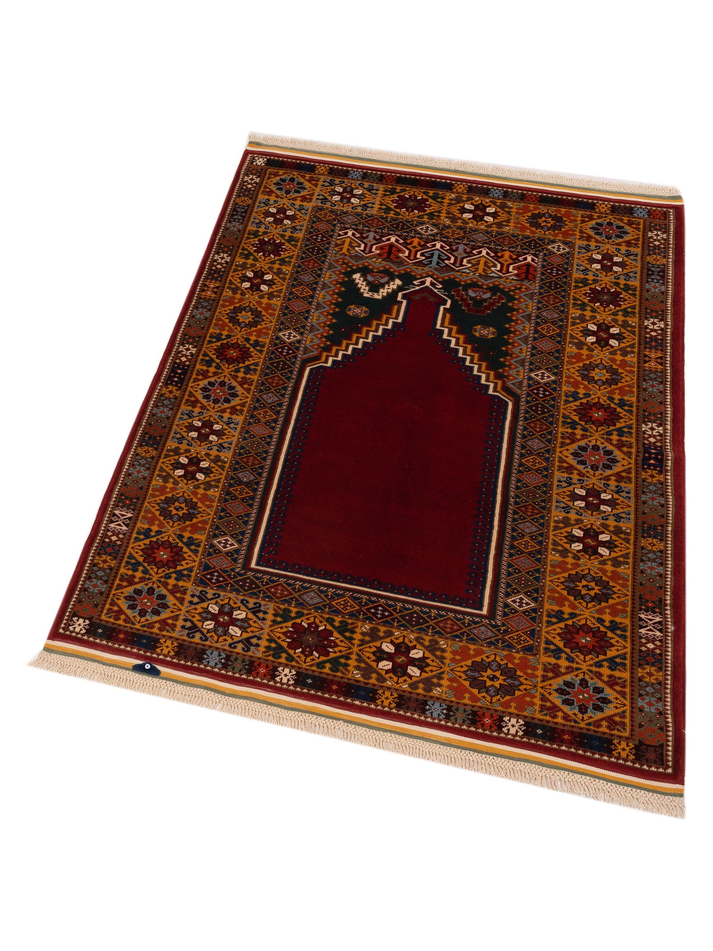 Turkish Shirwan 148348 Red Gold 4.2x5.6 Hand Knotted Rug