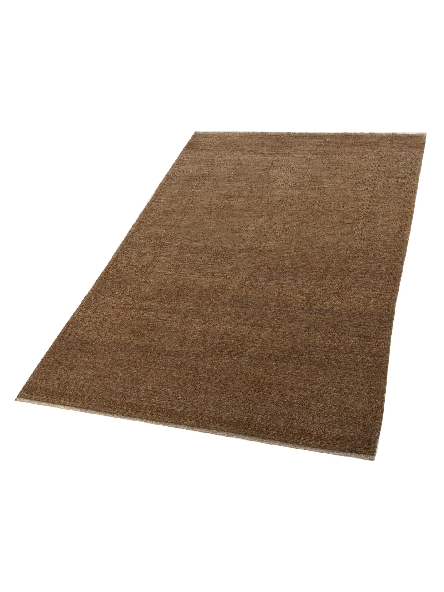Defne Jade Green Brown 6x9 Hand Knotted Rug