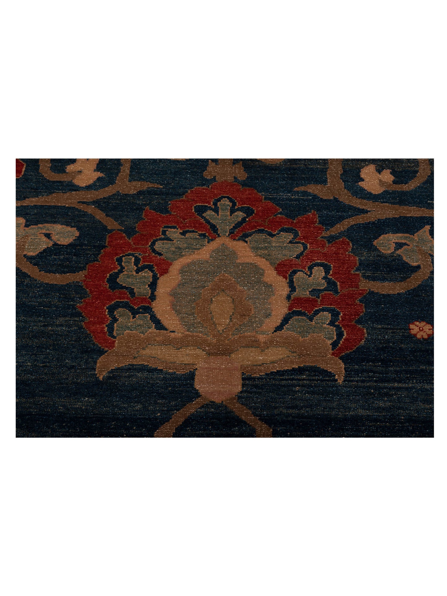Turkish Elvan 73603 Blue Rust 12.6x17.5 Hand Knotted Rug