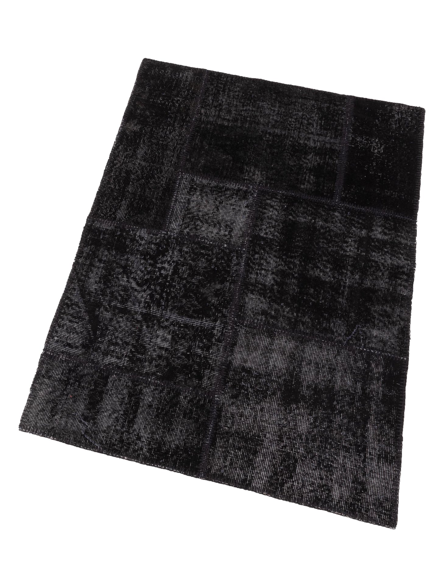 Turkish Vestige Patchwork 131077 Black 3.4x4.11 Hand Knotted Rug