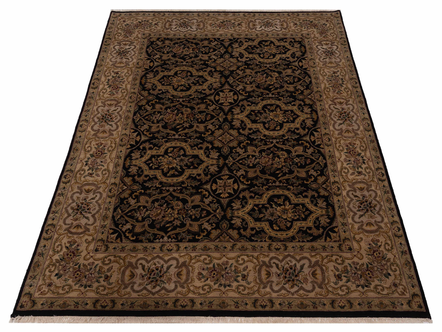 Jahan 90476 Black Ivory 8.2x10.4 Hand Knotted Rug