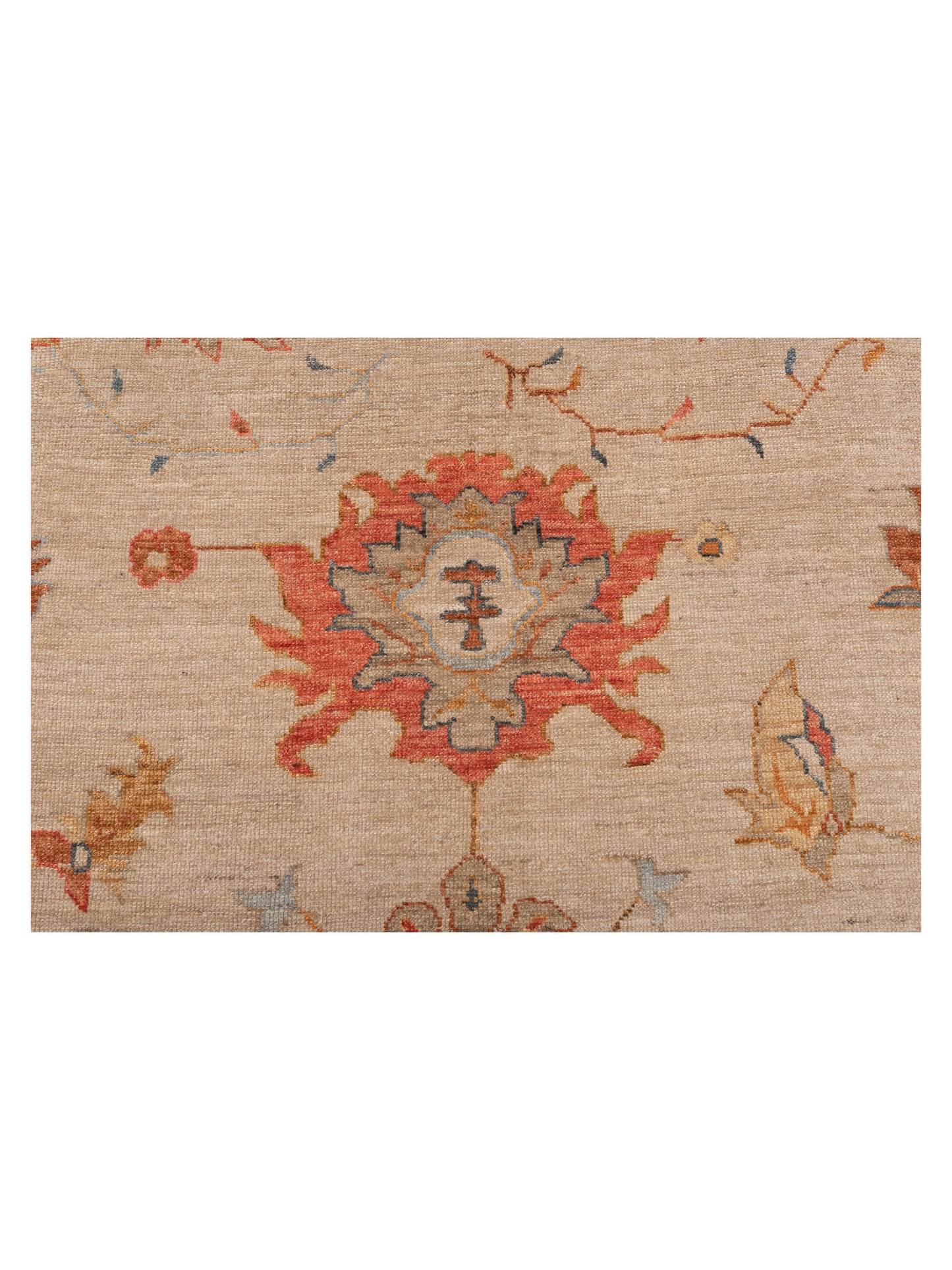 Angora Oushak 145820 Ivory Ivory 12.3x18.1 Hand Knotted Rug