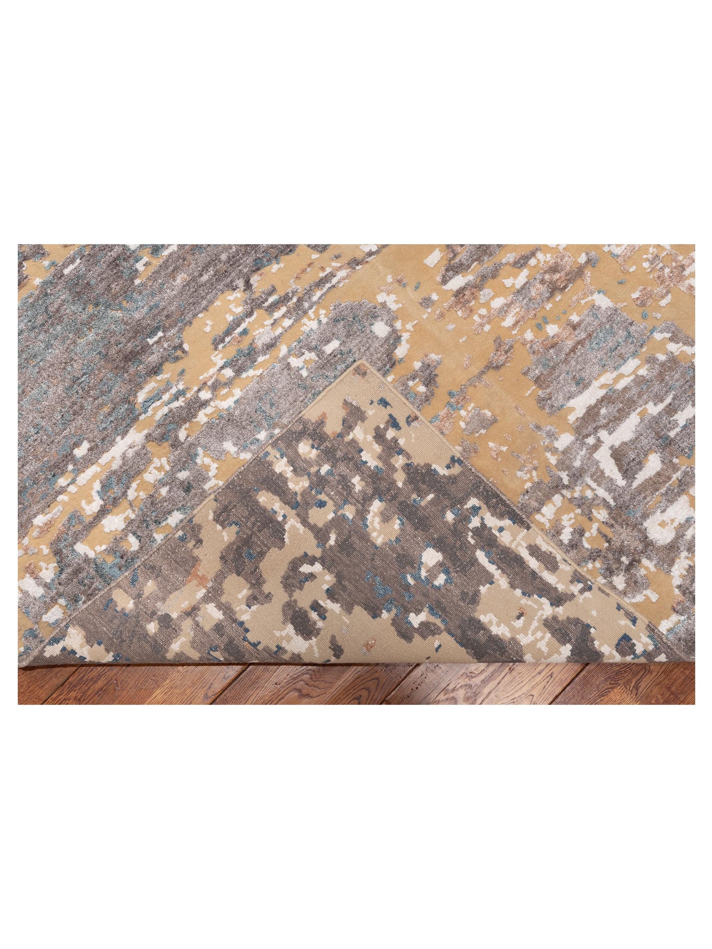 Tibetino 152922 Gray Gold 12.7x15.2 Hand Knotted Rug