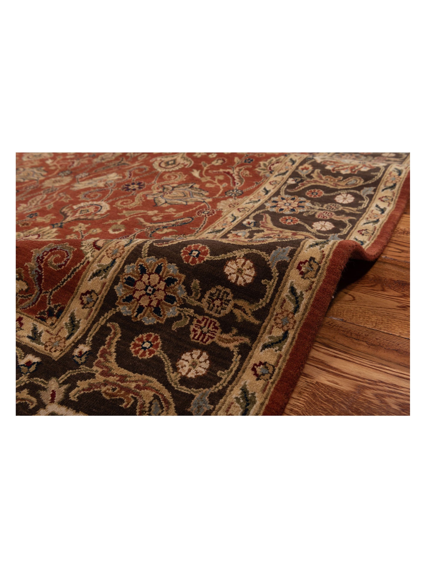 Crown 96242 Rust Brown 6x9.1 Hand Knotted Rug