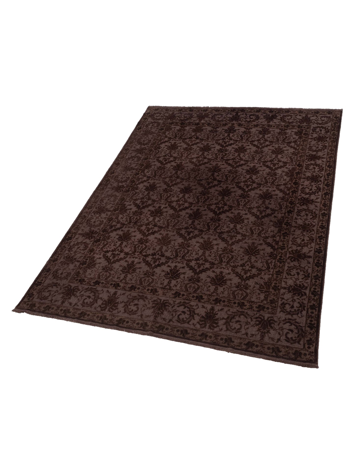 Vintage 104463 Dark Brown 8.2x10.7 Hand Knotted Rug