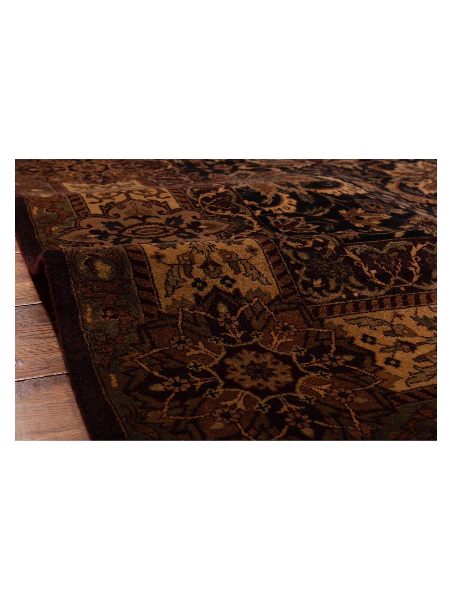 Sivas 109409 Black Beige 8.11x12.1 Hand Knotted Rug
