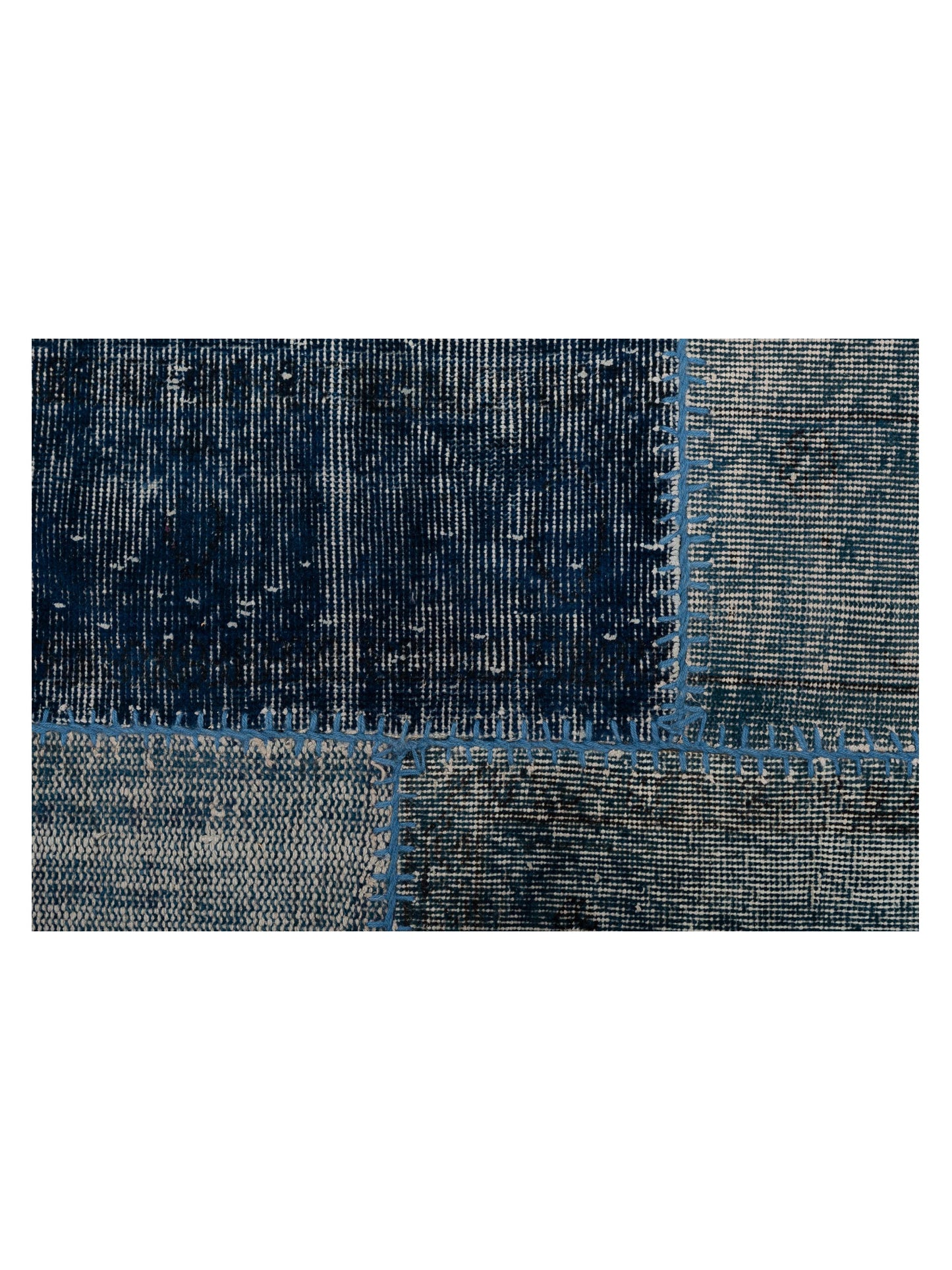 Turkish Vestige Patchwork 108965 Blue 10x14 Hand Knotted Rug