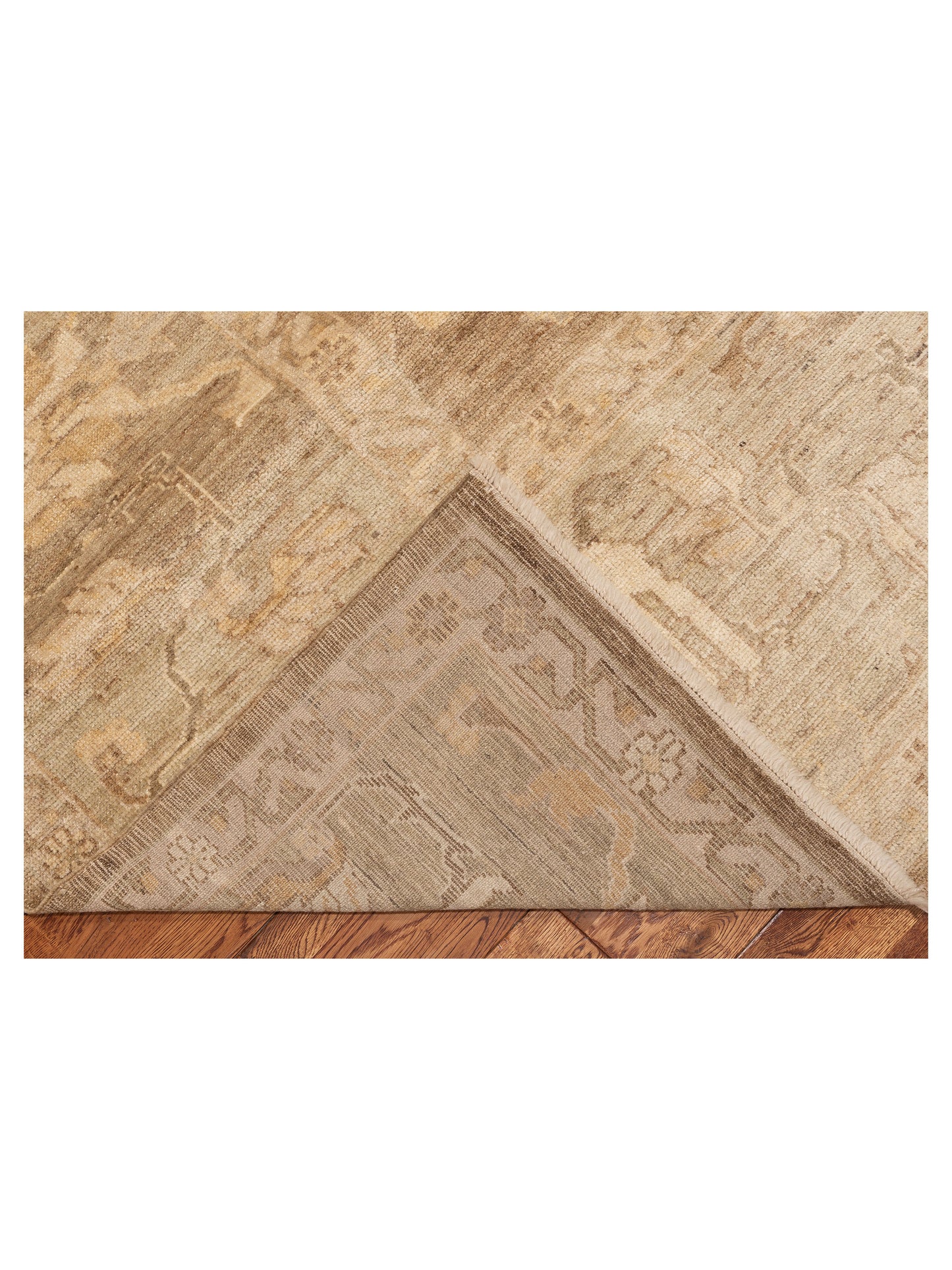 Angora Oushak 130261 Brown Green 14x20.8 Hand Knotted Rug