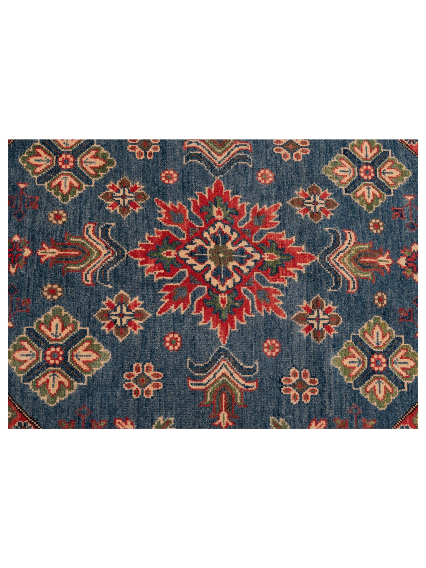 Kazak 148815 Blue Ivory 4.7x4.8 Hand Knotted Rug