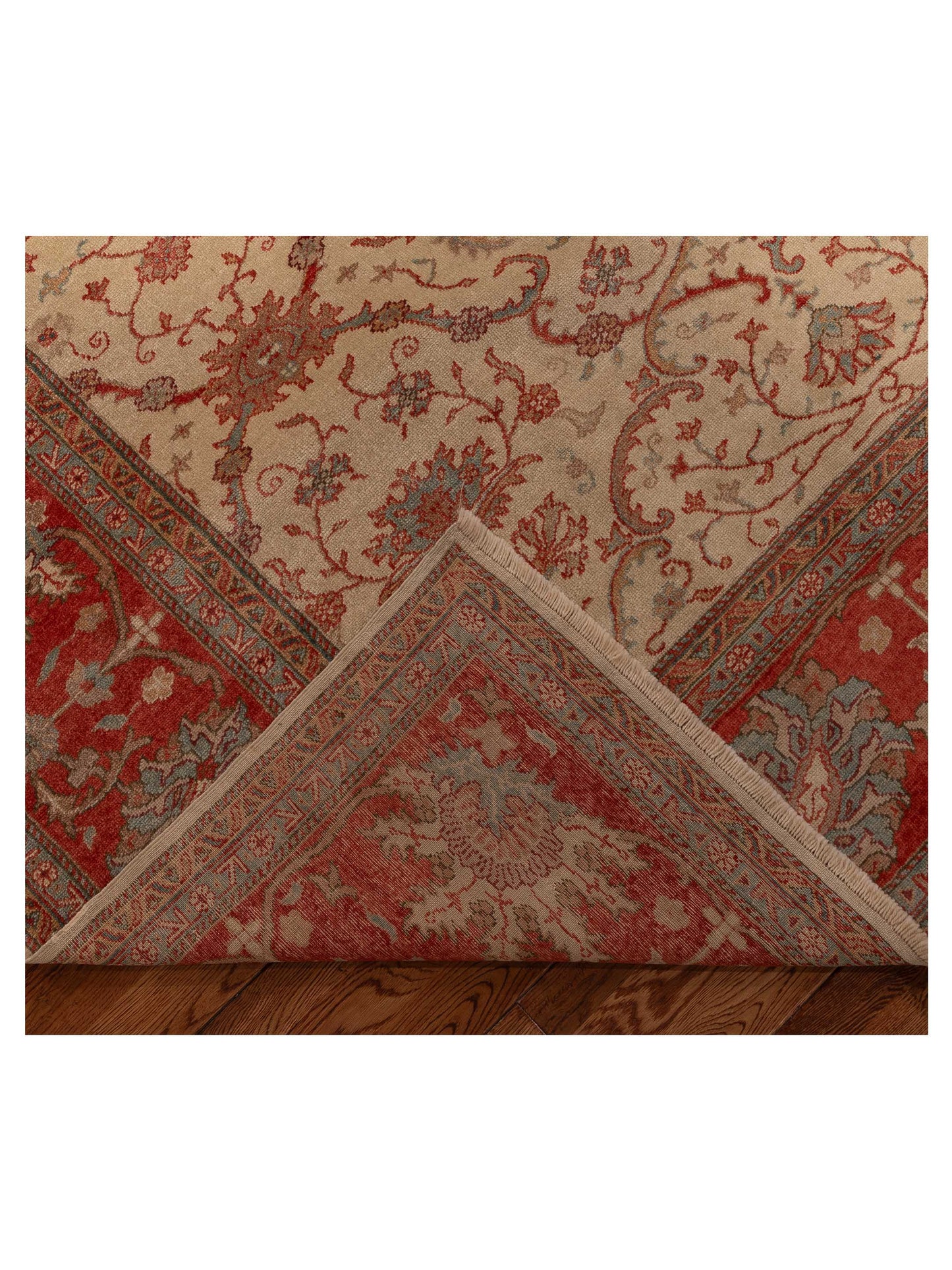 Antique Loom 108044 Ivory Rust 10.6x14.5 Hand Knotted Rug