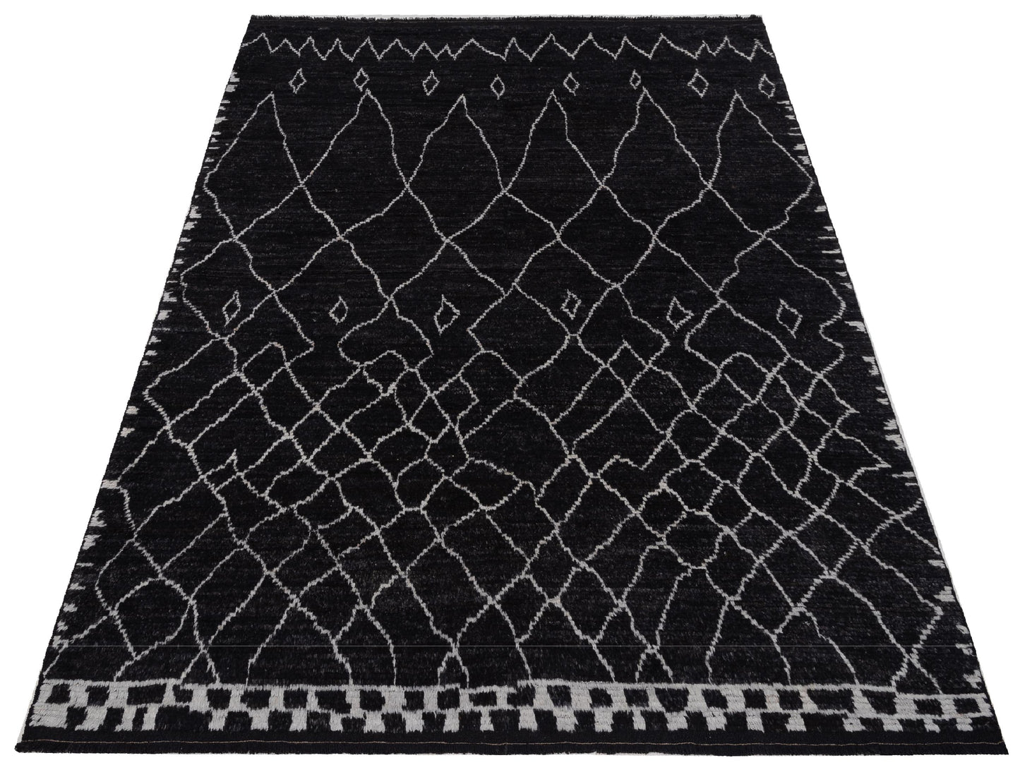 Berber Aspendos Black Ivory 8.4x10.3 Hand Knotted Rug