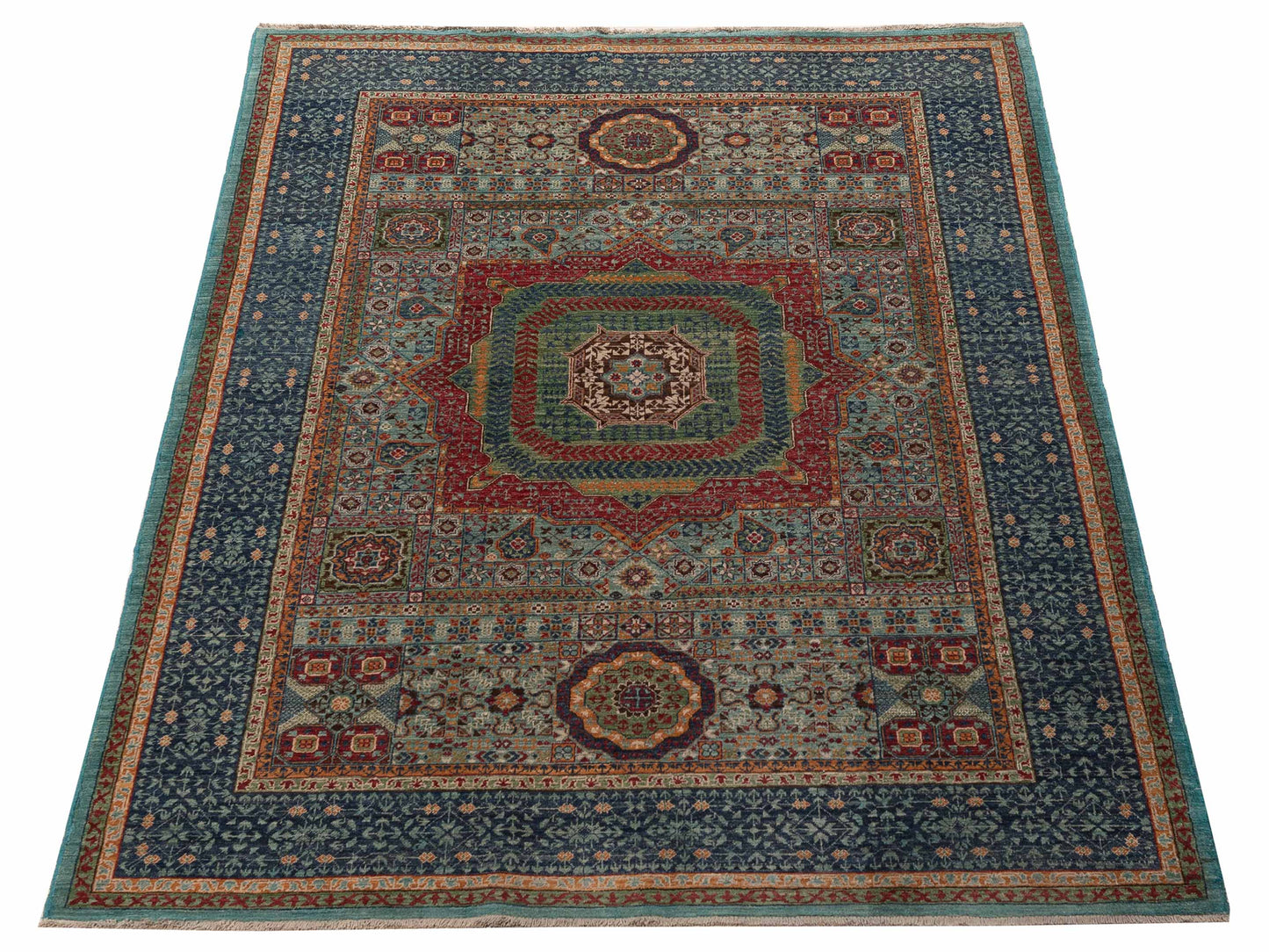 Artisan Mamluk 154613 Blue Blue 5.10x8 Hand Knotted Rug