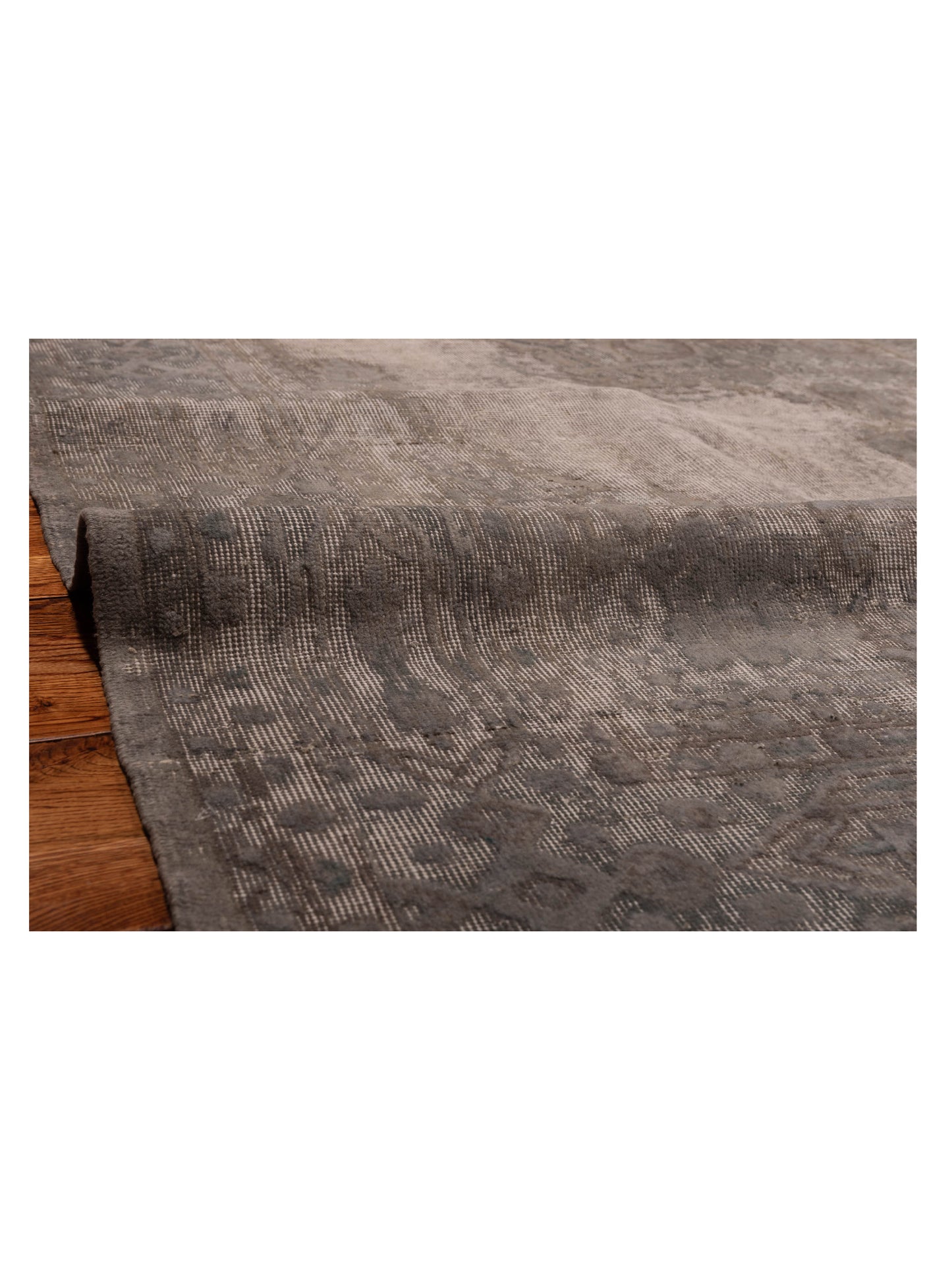 Vintage 117878 Gray 6.11x10.4 Hand Knotted Rug