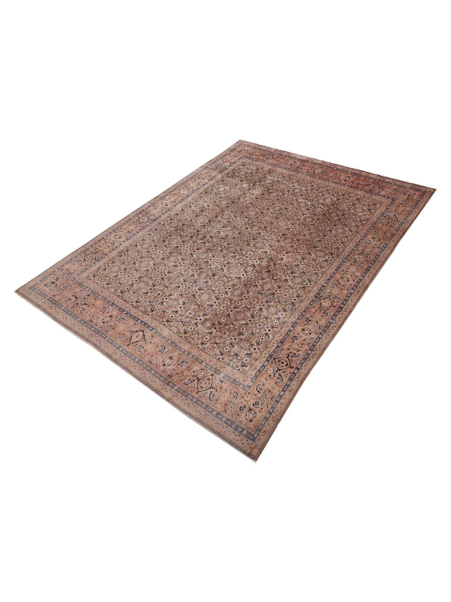 Persian 154392 Brown Pink 10.3x13.9 Hand Knotted Rug