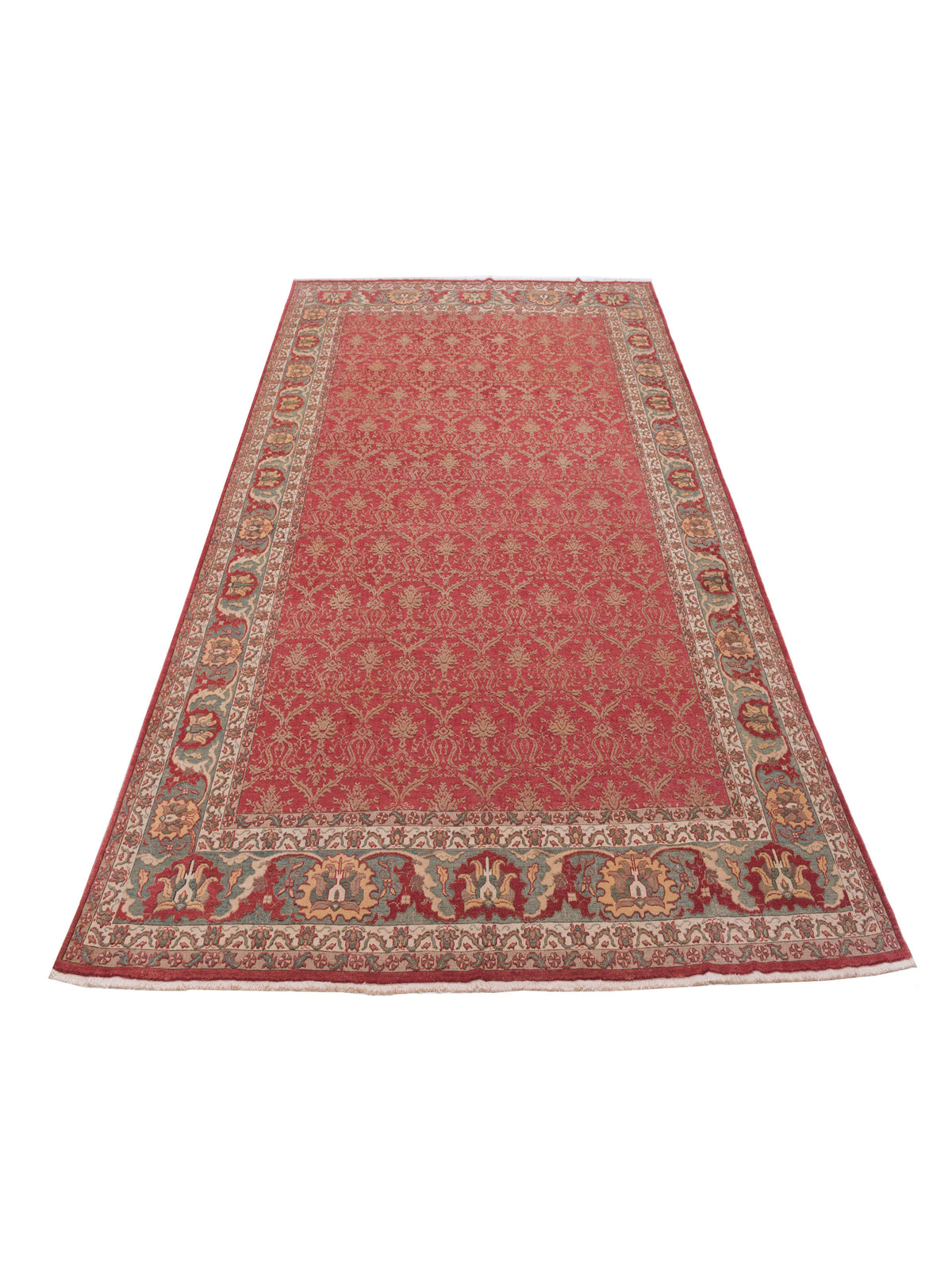 Antique Loom 104530 Rust Sage Green 10.2x13.10 Hand Knotted Rug