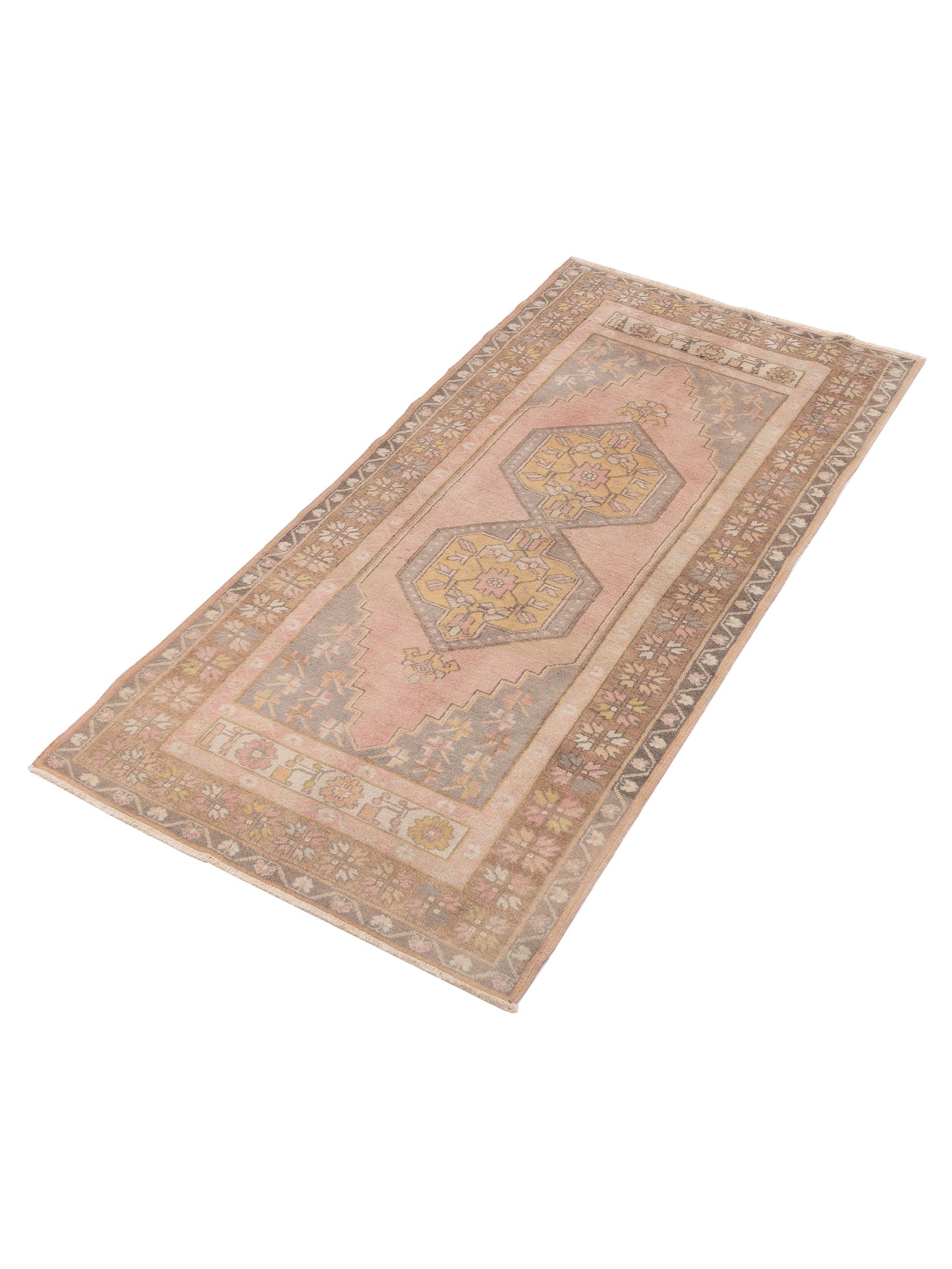 Old Anatolian 142832 Pink Brown 4x8.2 Hand Knotted Rug