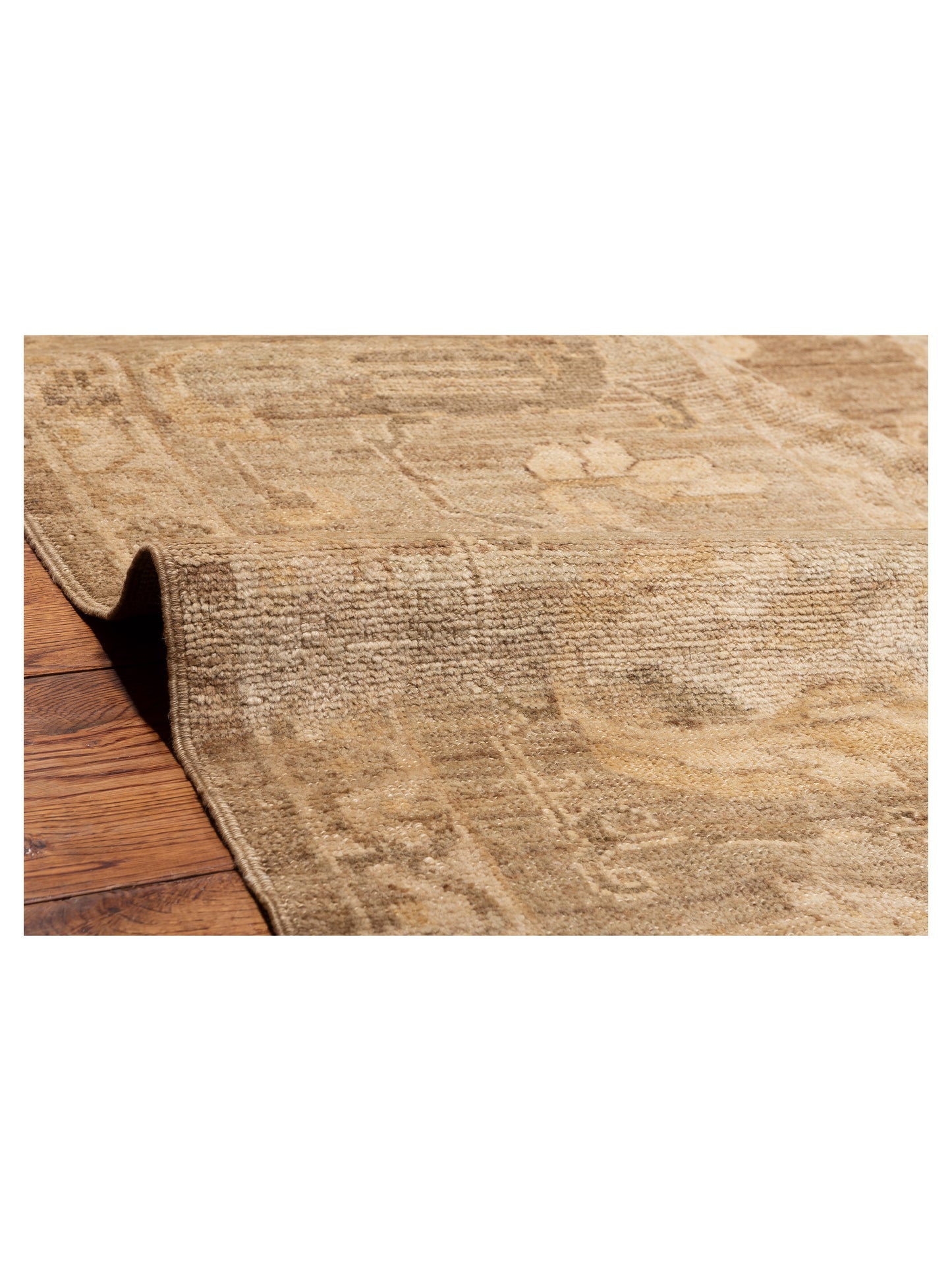 Angora Oushak 130261 Brown Green 14x20.8 Hand Knotted Rug