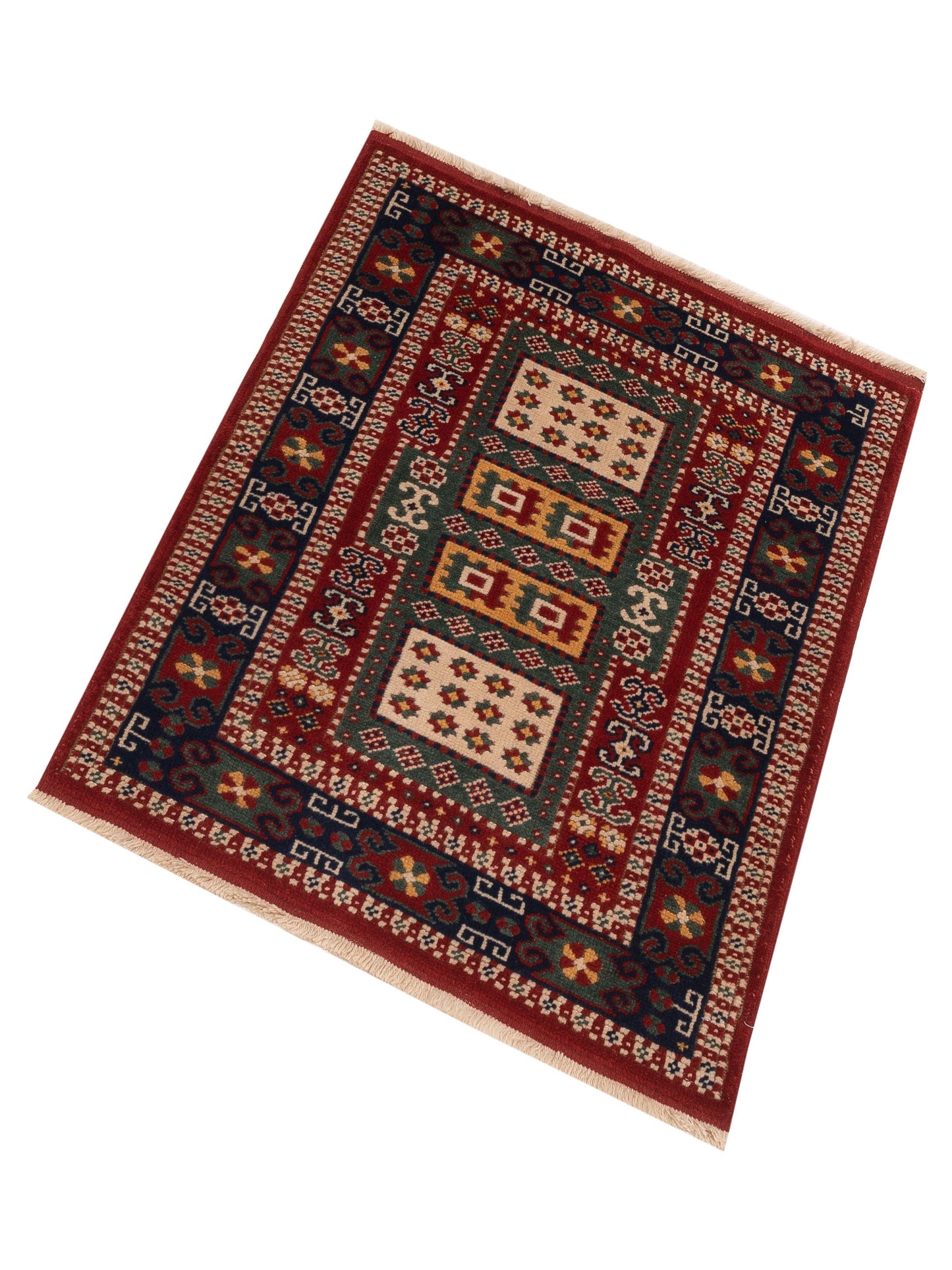 Turkish Shirwan 145147 Green Navy 3.2x4 Hand Knotted Rug