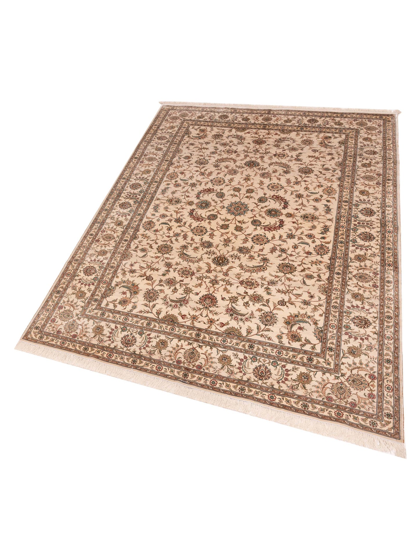 Pure Silk 113733 Ivory Ivory 6.3x8.11 Hand Knotted Rug