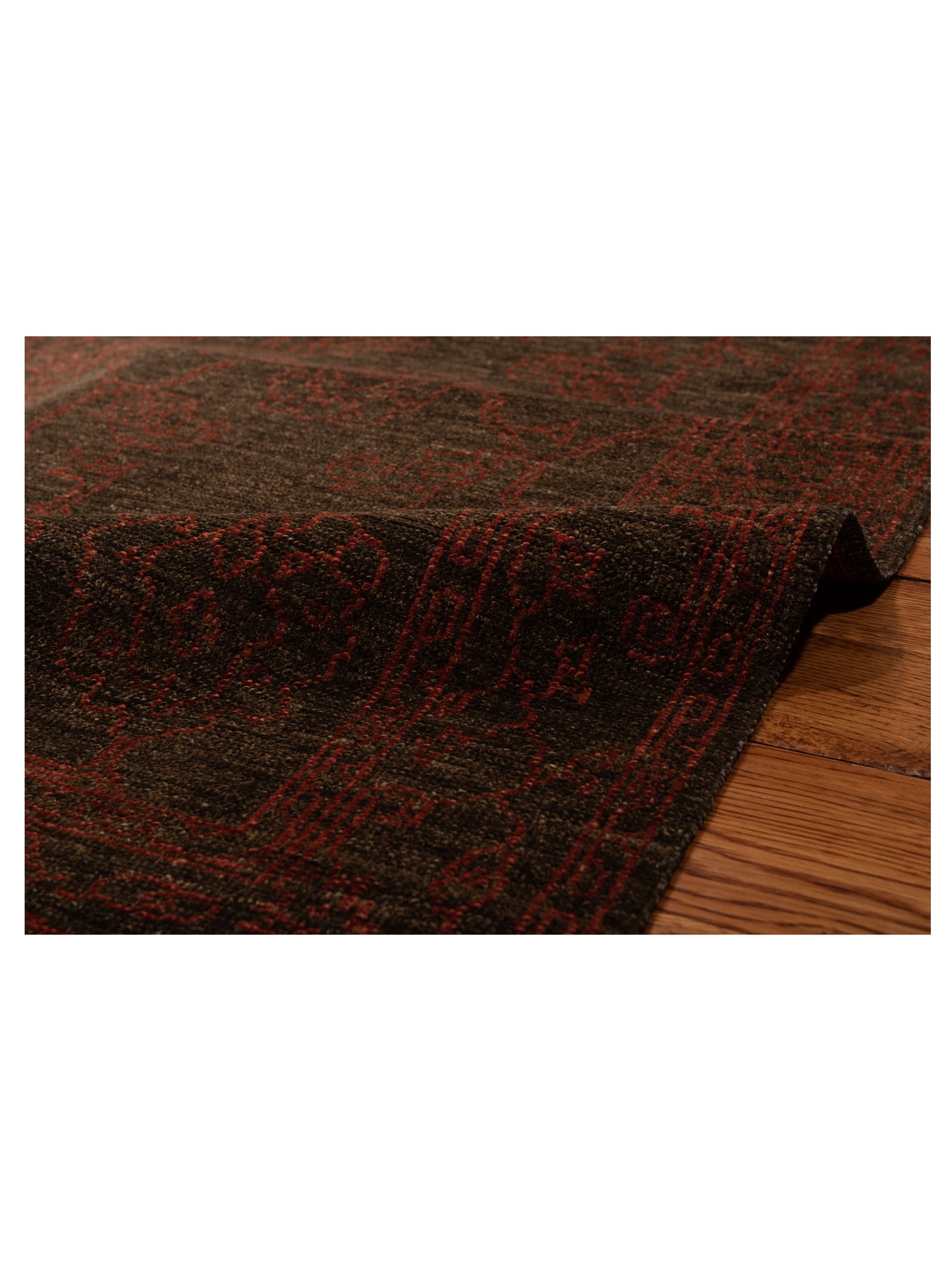 Defne Ruby Charcoal Charcoal 3x13.9 Hand Knotted Rug