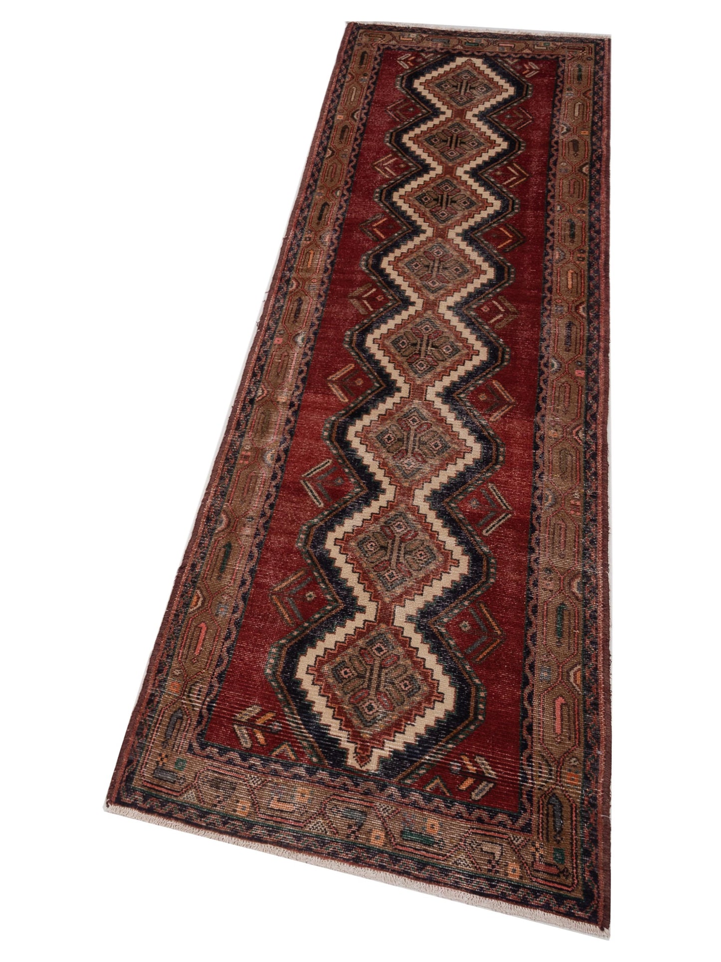 Persian 147668 Red Brown 2.9x9.8 Hand Knotted Rug