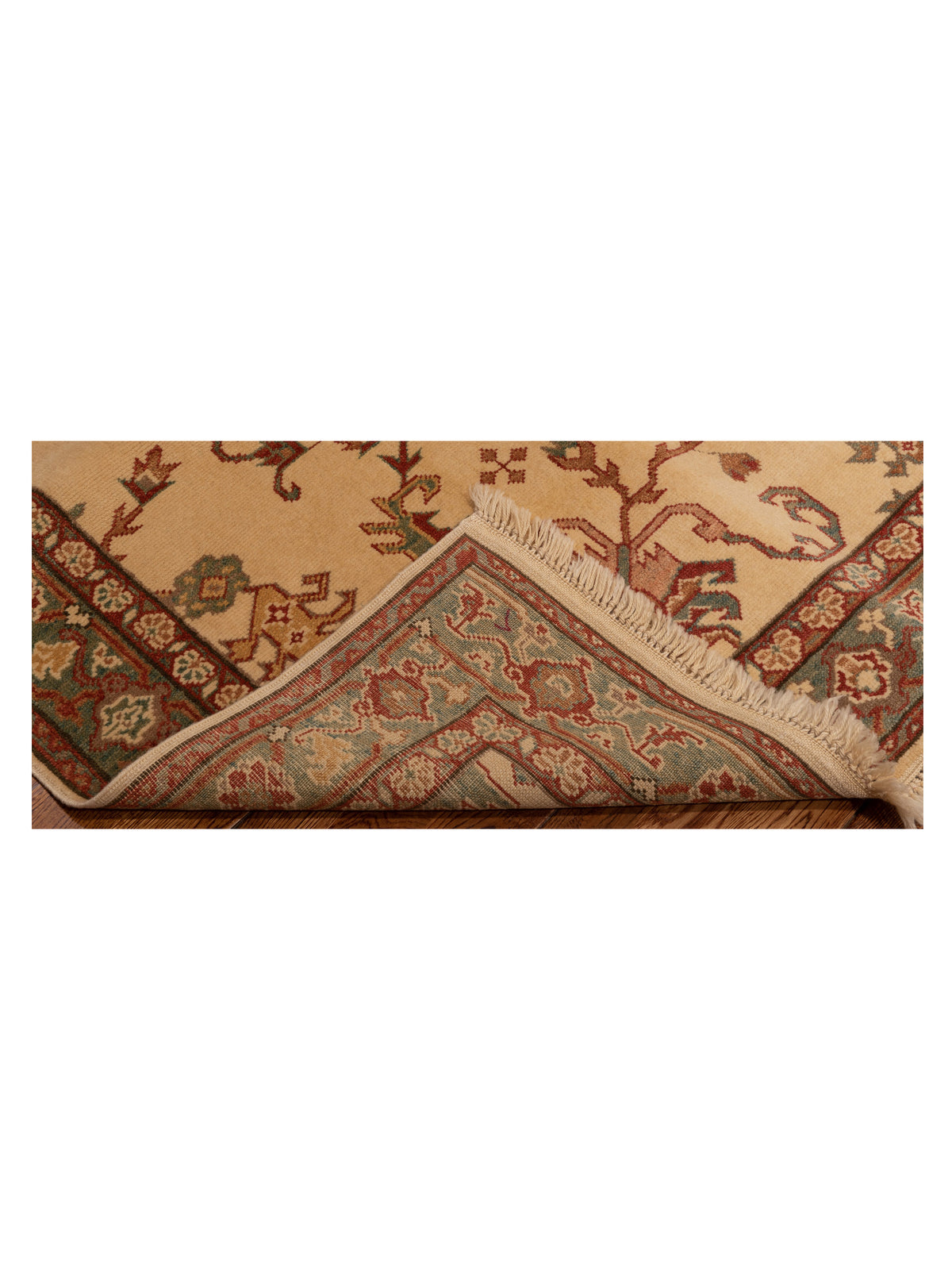 Antique Loom 104514 Ivory Green 4.1x6.2 Hand Knotted Rug