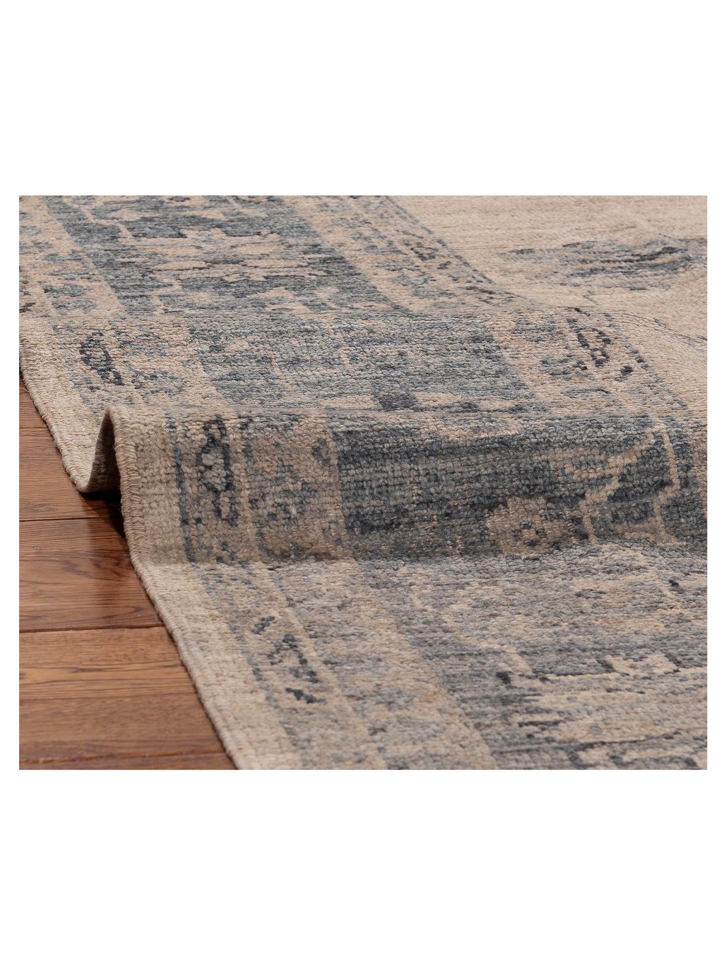 Angora Oushak 156108 Silver Blue 9.1x11.5 Hand Knotted Rug