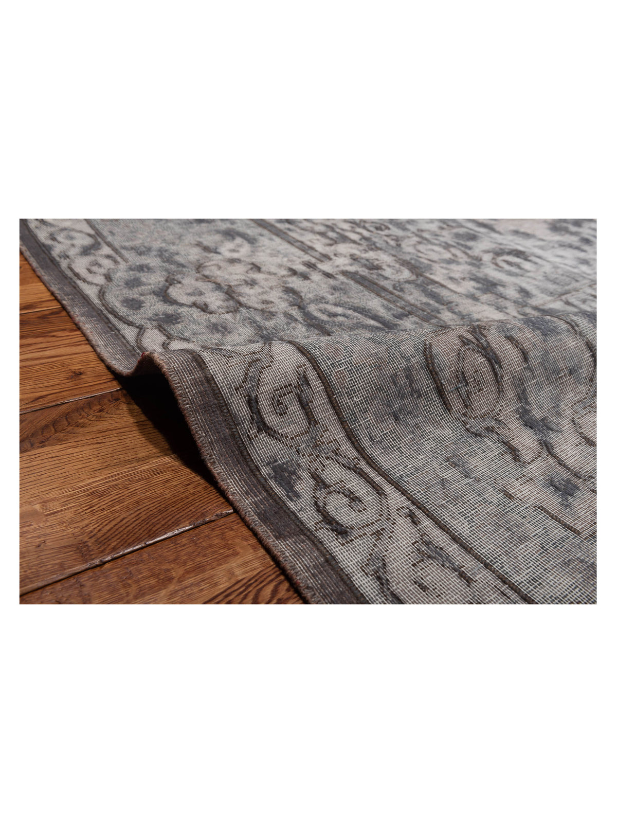 Vintage 130343 Gray 9.9x13.1 Hand Knotted Rug