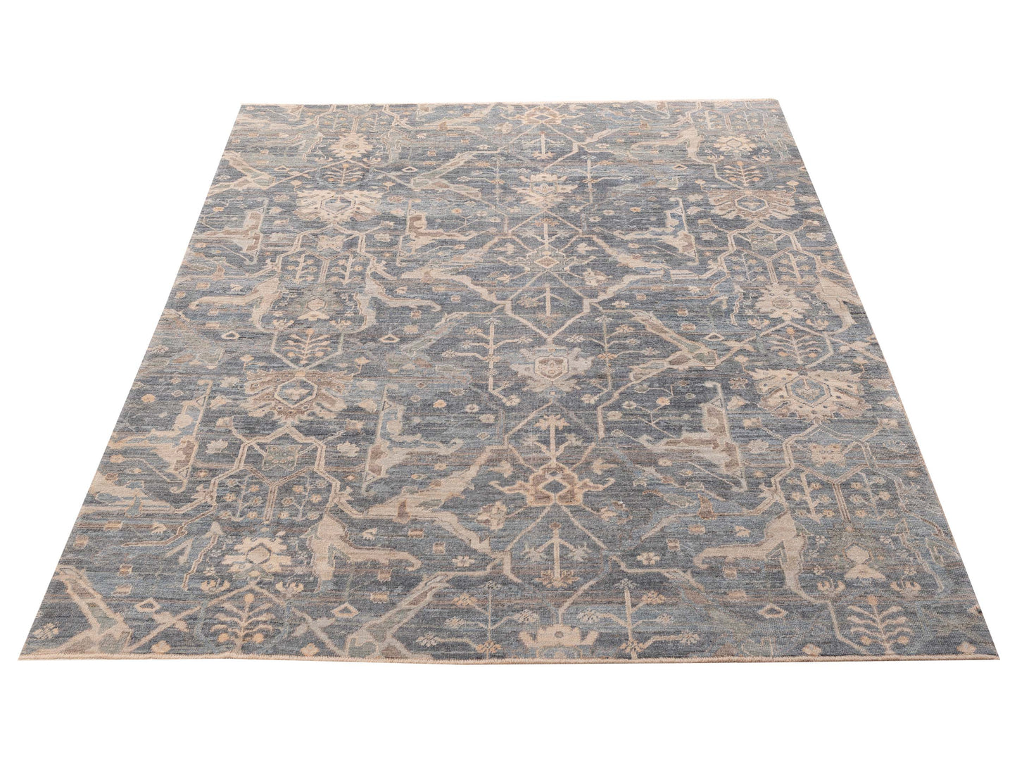 Angora Oushak 155798 Gray Gray 9.4x11.5 Hand Knotted Rug