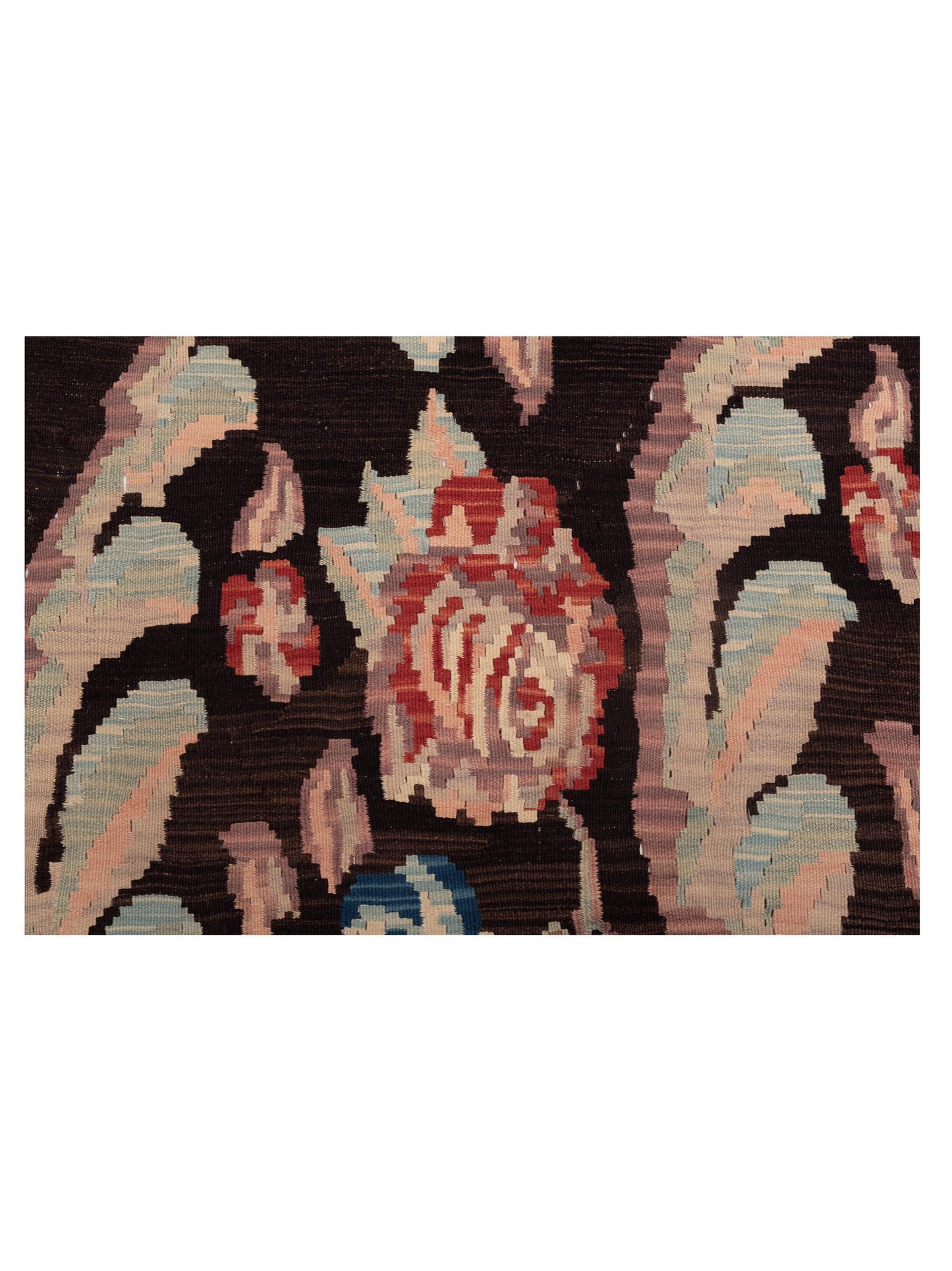 Old Basserabian Kilim 54997 Black Ivory 5.1x8.3 Hand Woven Rug
